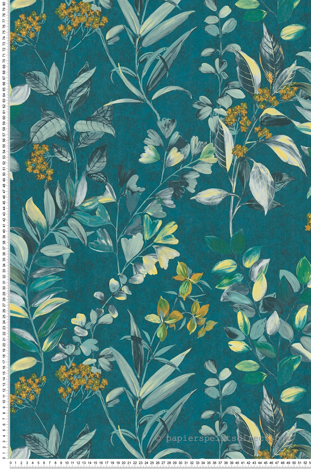 Papier peint Végétation Fleur bleu canard - Arcade d'Architects Paper | Réf. 39171-3