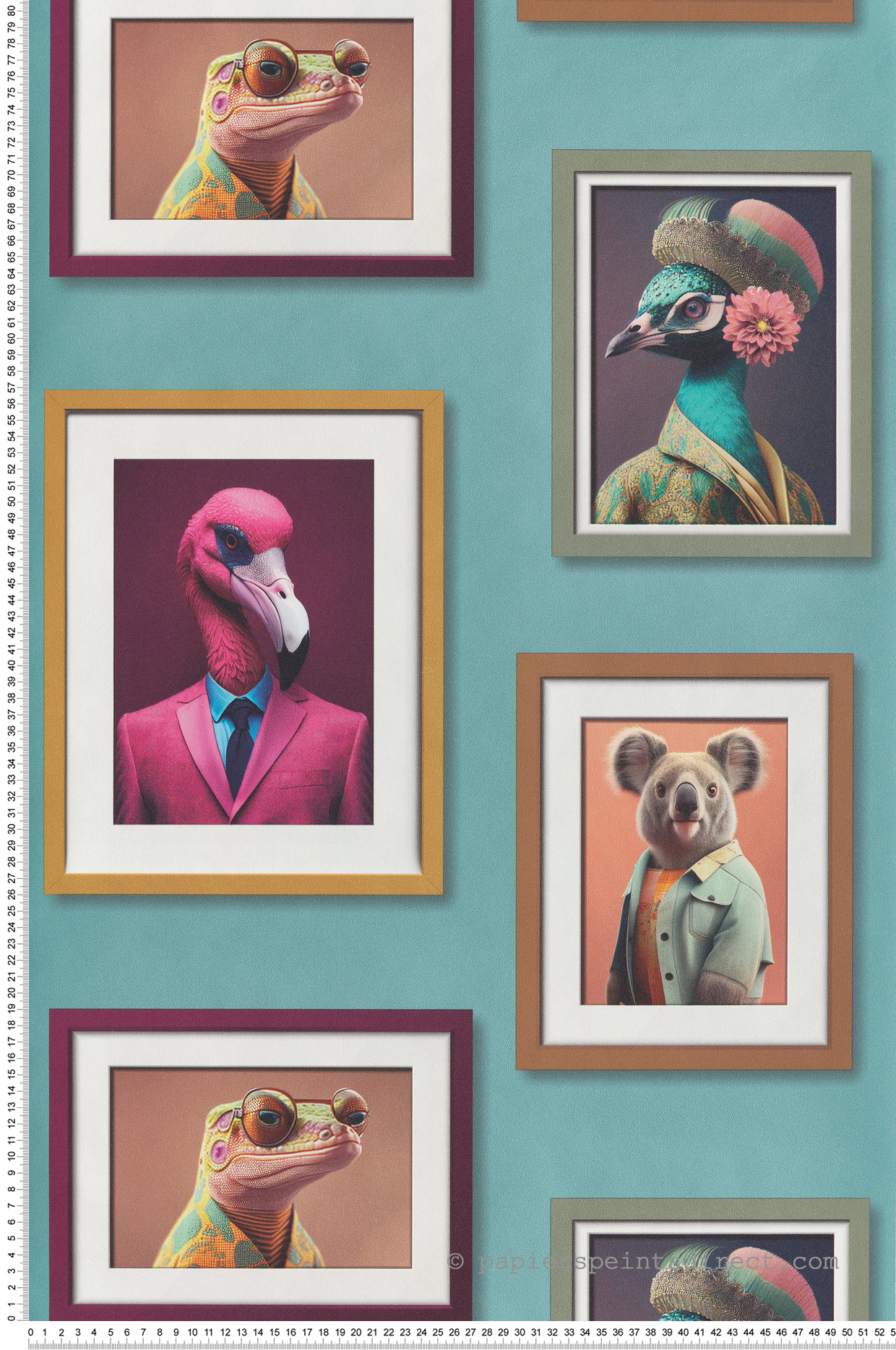 Papier Peint Cadre Animaux bleu - Artifice d'Ugépa | Réf. UGP-M76104