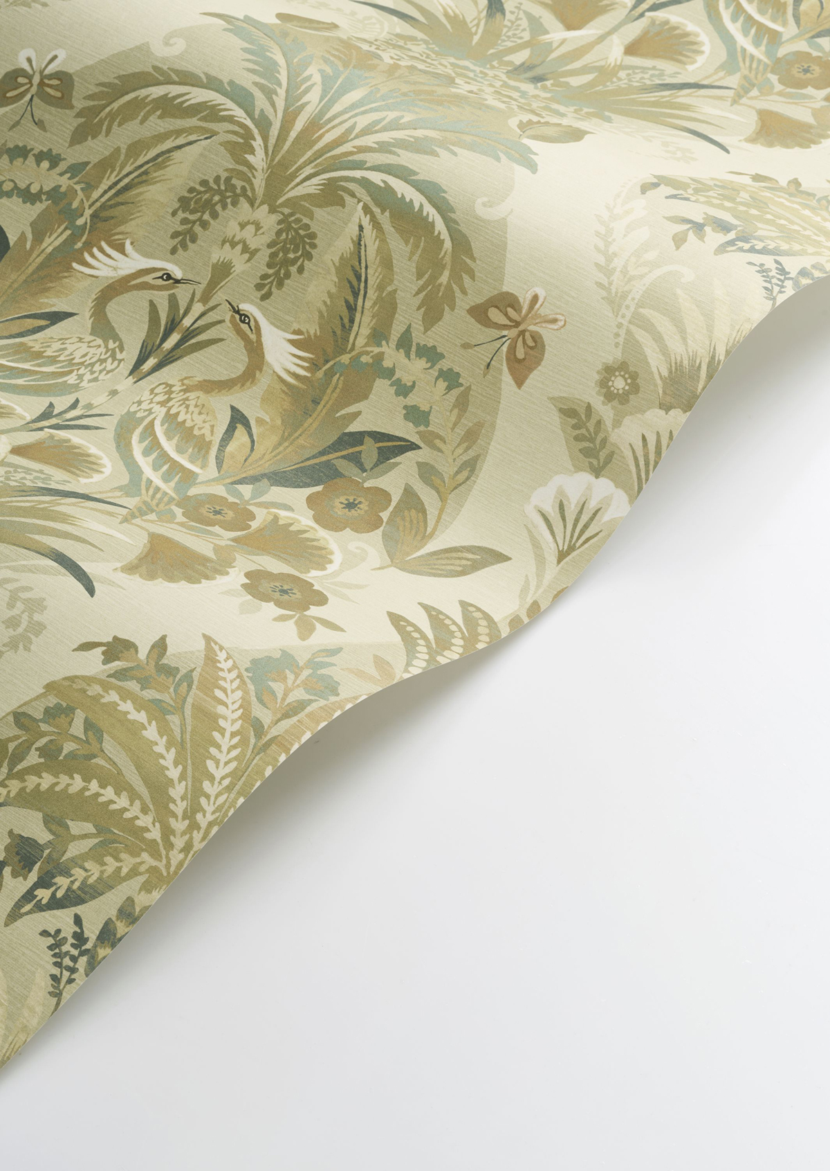 Papier peint Baroque Oiseau Whisper pistache - Heritage de Casadéco AMBV | Réf. HETA201227293