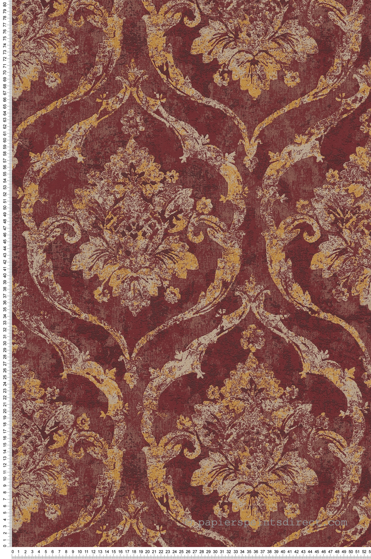 Papier peint Damassé Classique bordeaux - Vibes & Styles d'A.S. Création | Réf. AS-790193