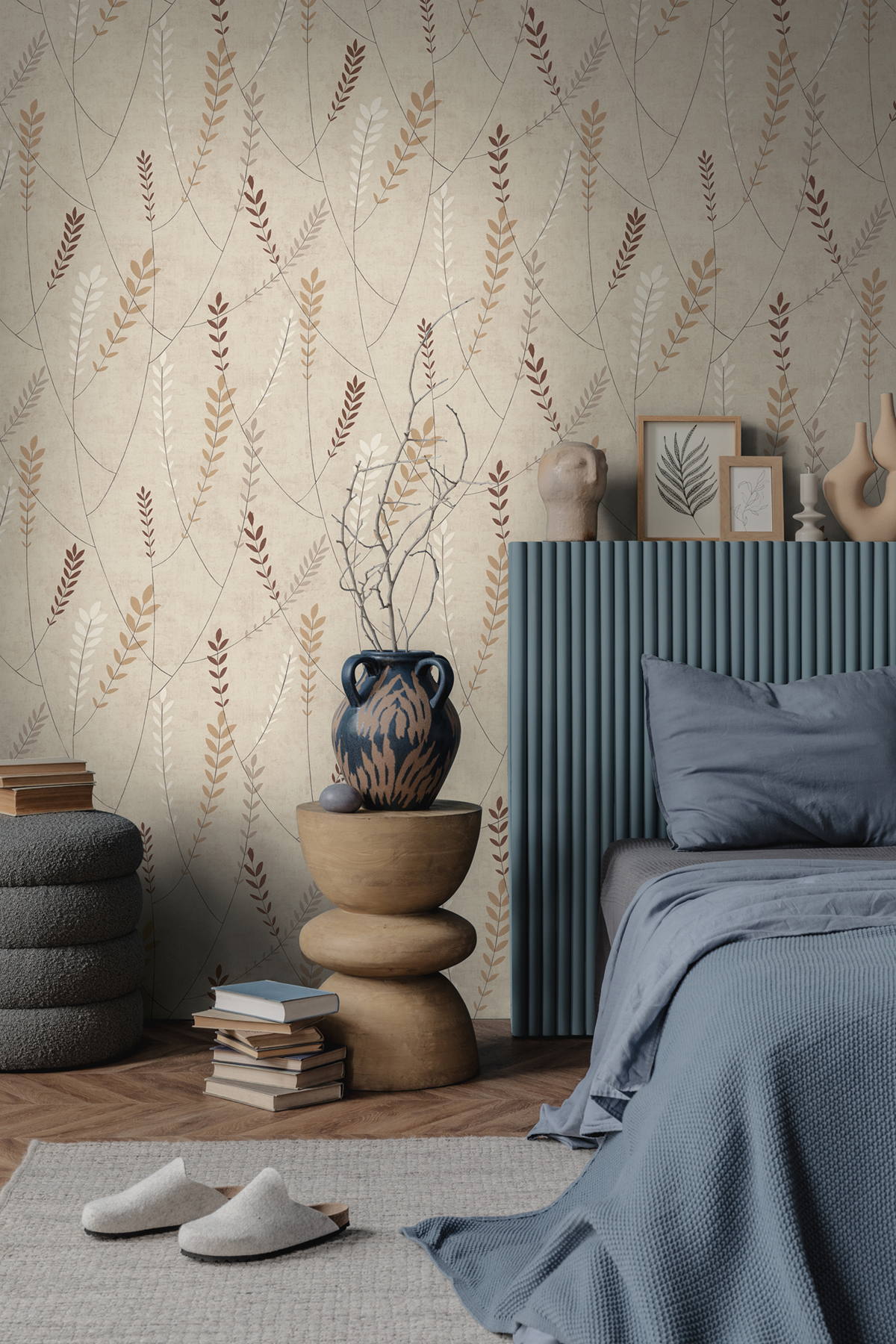Papier peint Scandinave Plumeria brun écru - Nordic Feeling d'A.S. Création