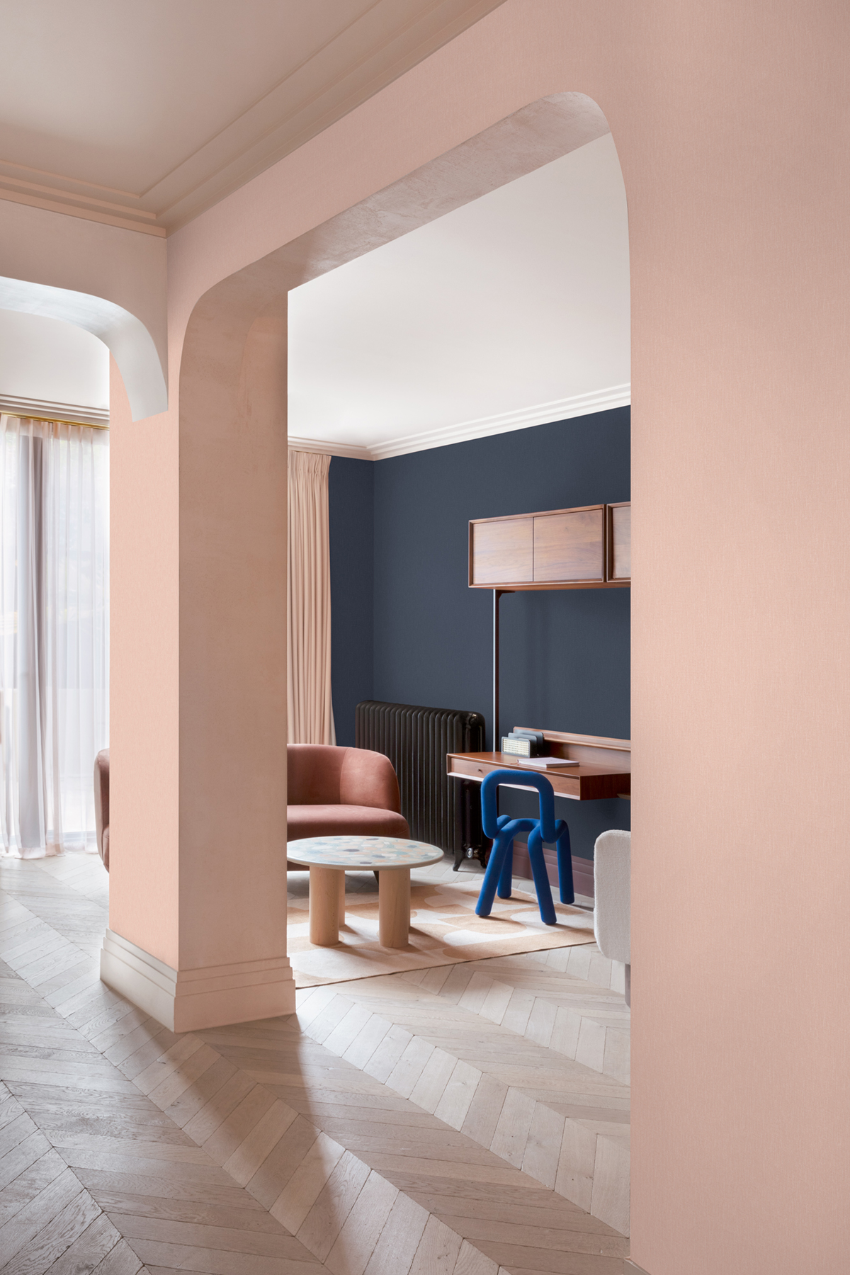 Papier peint Uni Tissé bleu marine - Pure & Protect - Ambiente de Montecolino | Réf. MC-AT1025