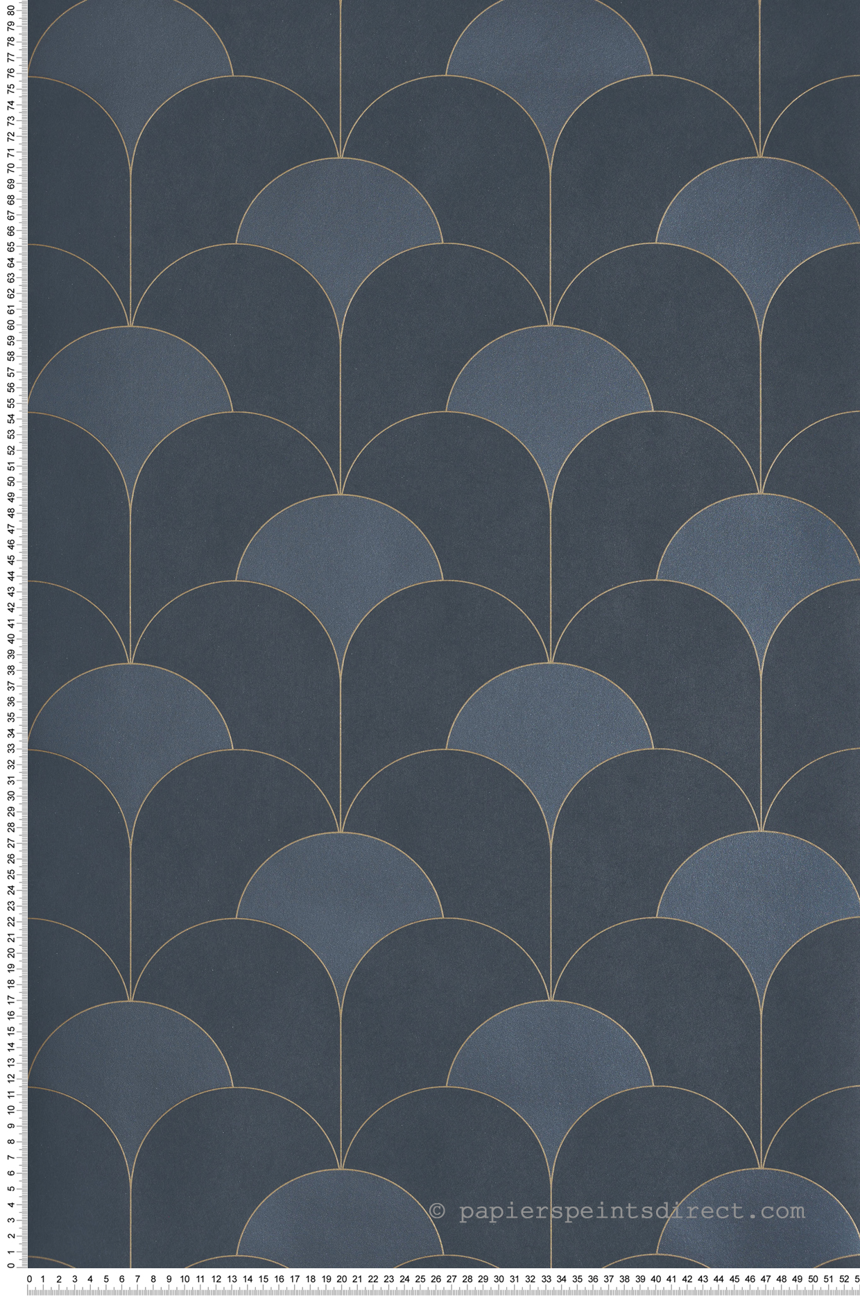 Papier peint Géométrique Art Déco Théâtre bleu doré - Twenties de Casadéco | Réf. TWNT88686406