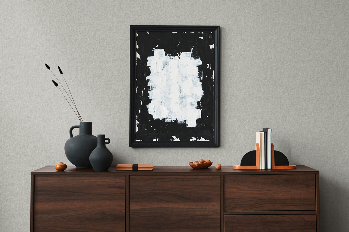 Papier peint Faux Uni Tissu Chiné gris - Famous Garden d'A.S. Création | Réf. AS-393537