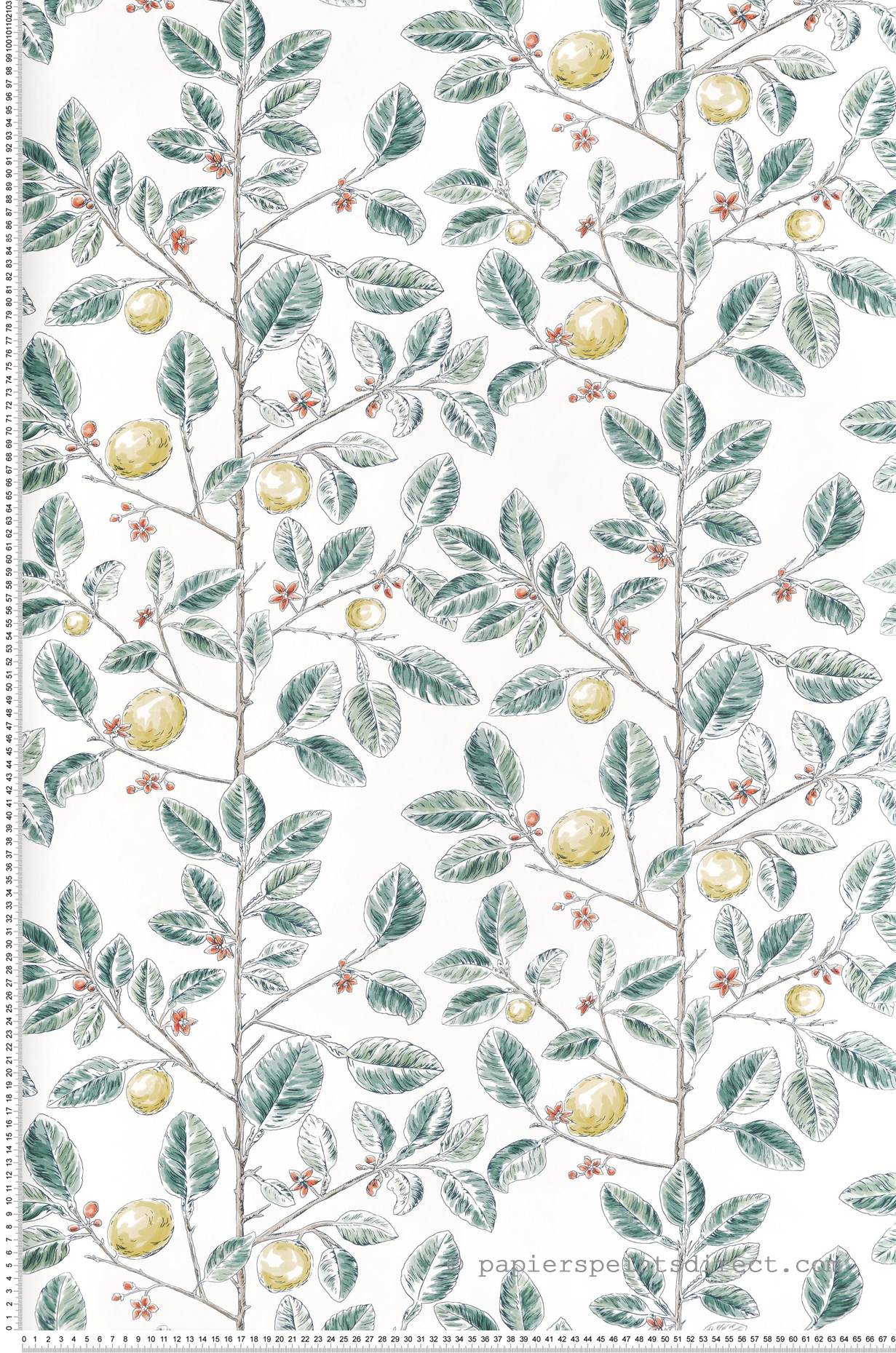 Papier peint Citron Graphique Limoncello sapin jaune - Toiles de York (Initiales) | Réf. INI-RT7914