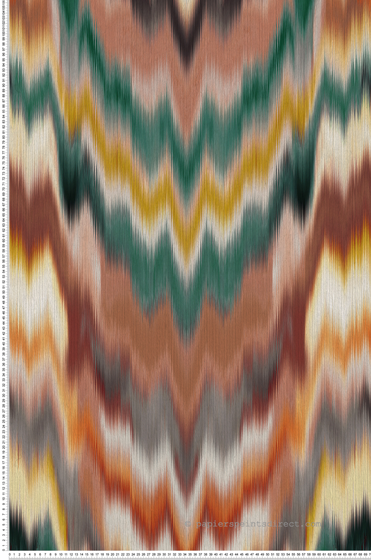 Papier peint Dégradré Ethnique Irisa Grasscloth terracotta vert - Irisa d'Osborne & Little | Réf. OSB-W7850-01