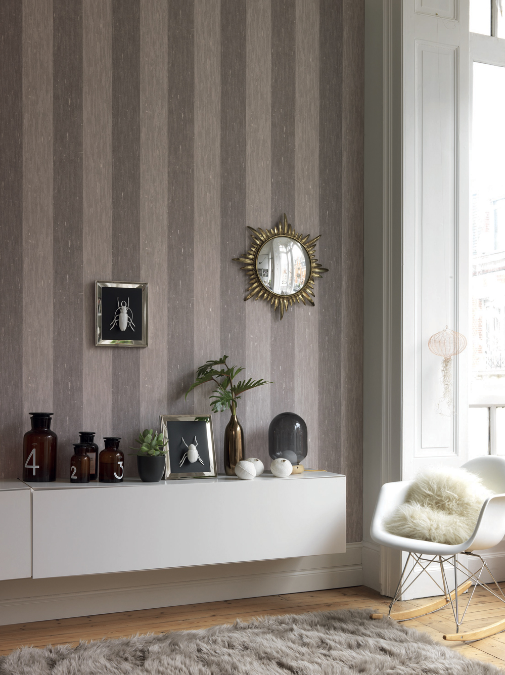 Rayures écorce gris - Collection Panama de Casadéco