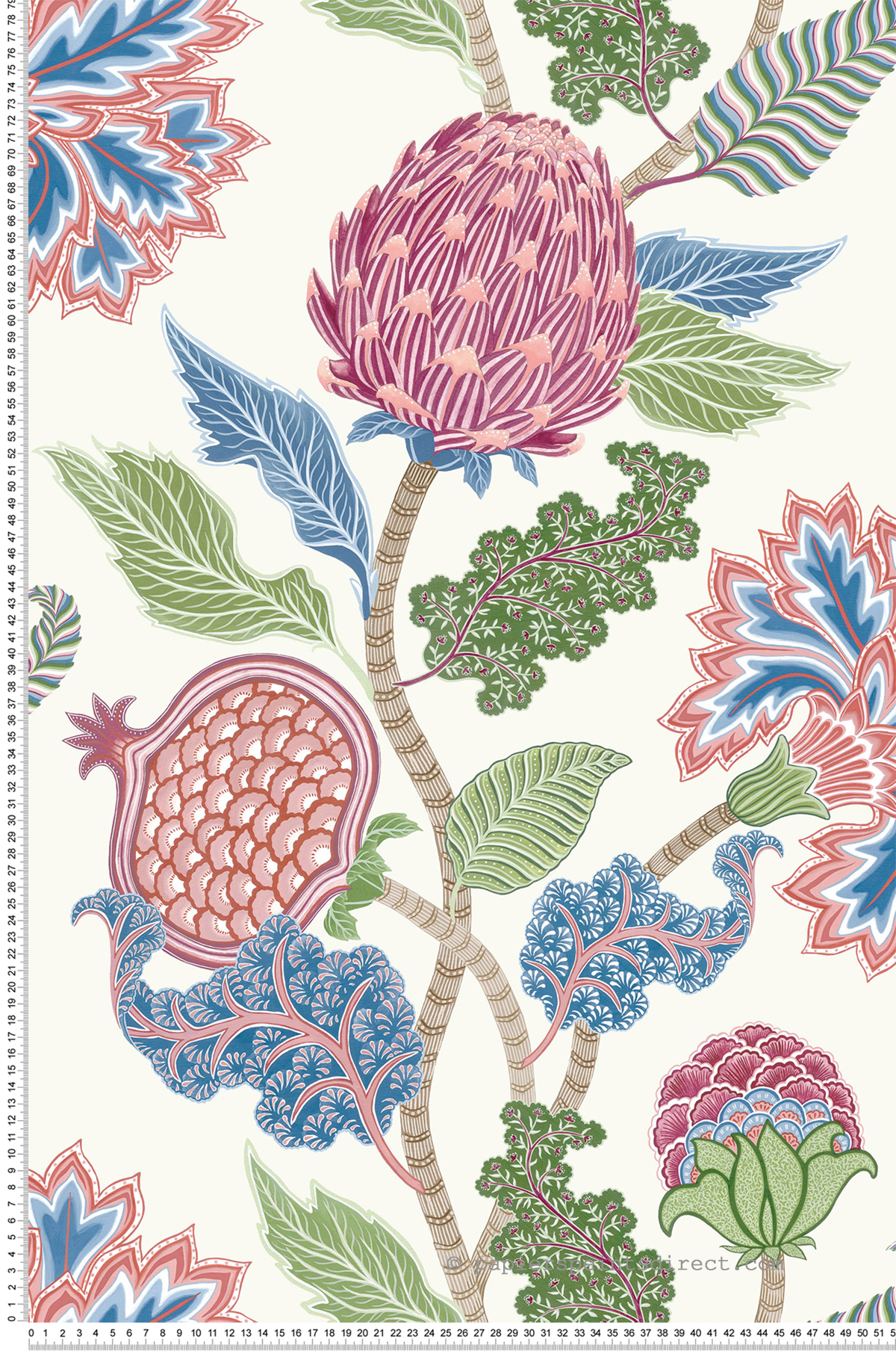 Papier peint Grenade Fleuri Cynara violet - Ananda d'Osborne & Little | Réf. OSB-W8034-01