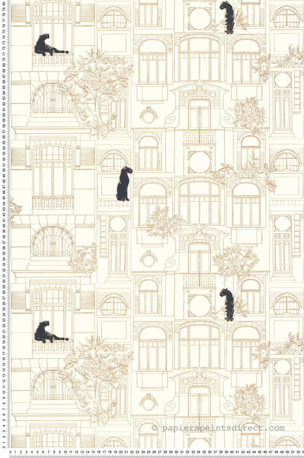 Papier peint Panthère James blanc doré - Golden Age de Casélio | Réf. GAG103780264