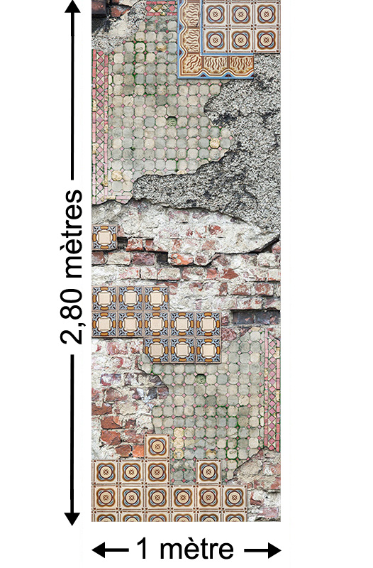 Vintage Tiles - Papier peint lé unique