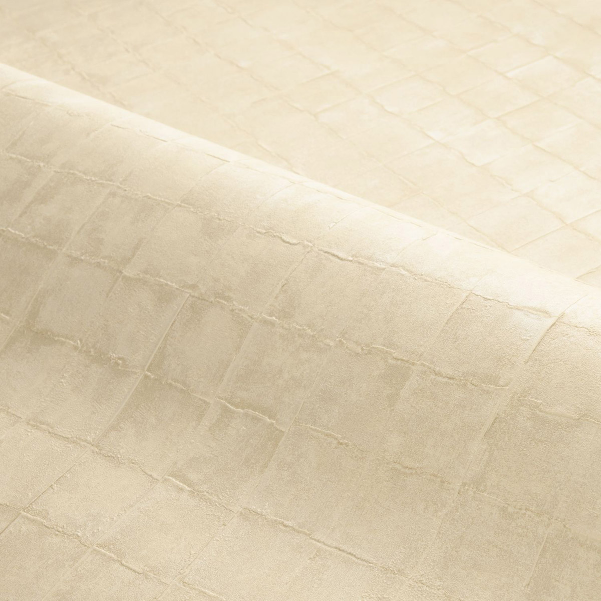 Papier peint Carreaux Faenza sable nacré - Cérame de Casamance AMB3| Réf. CAS-76080202