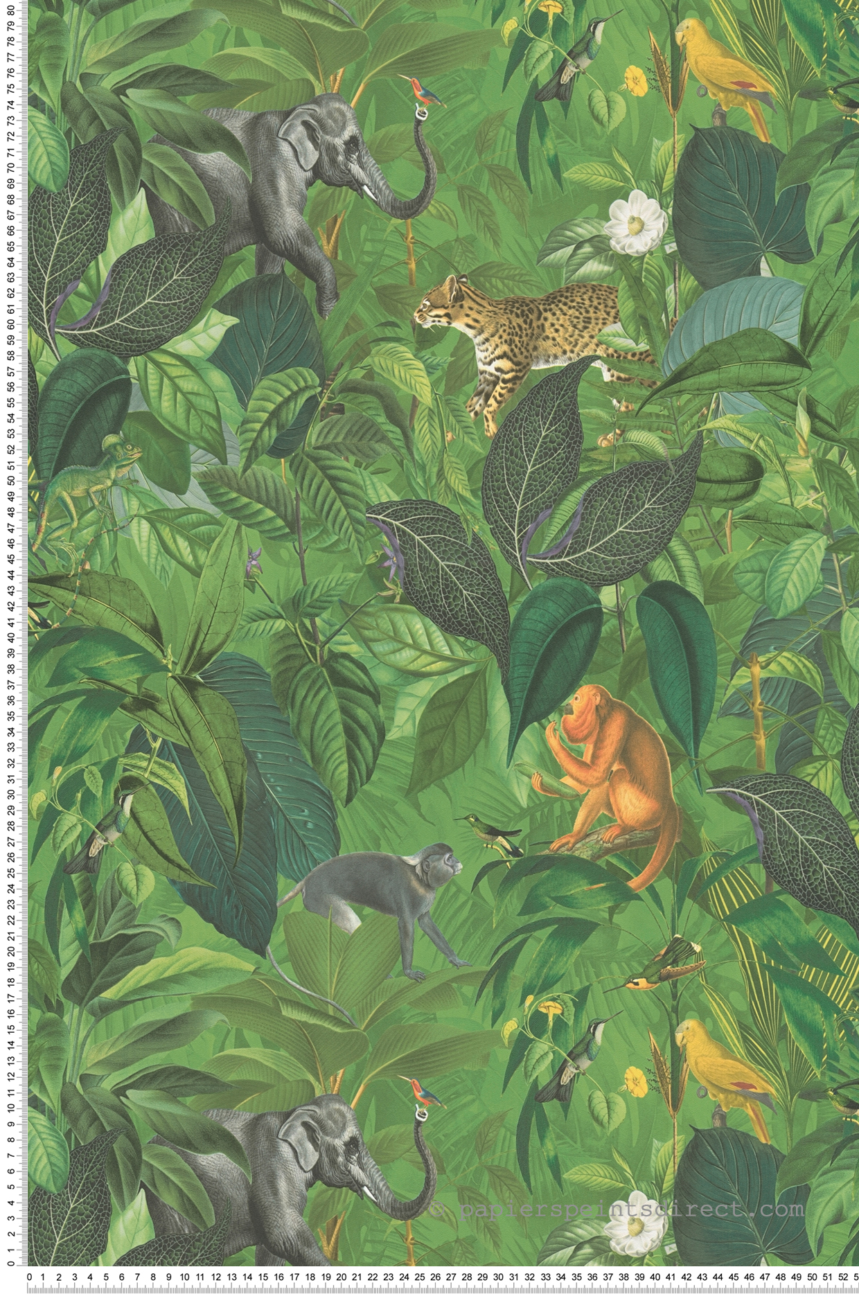 Papier peint Animaux Safari Tropical multicouleurs - Séjours & Chambres de Lutèce | Réf. LTC-51222804