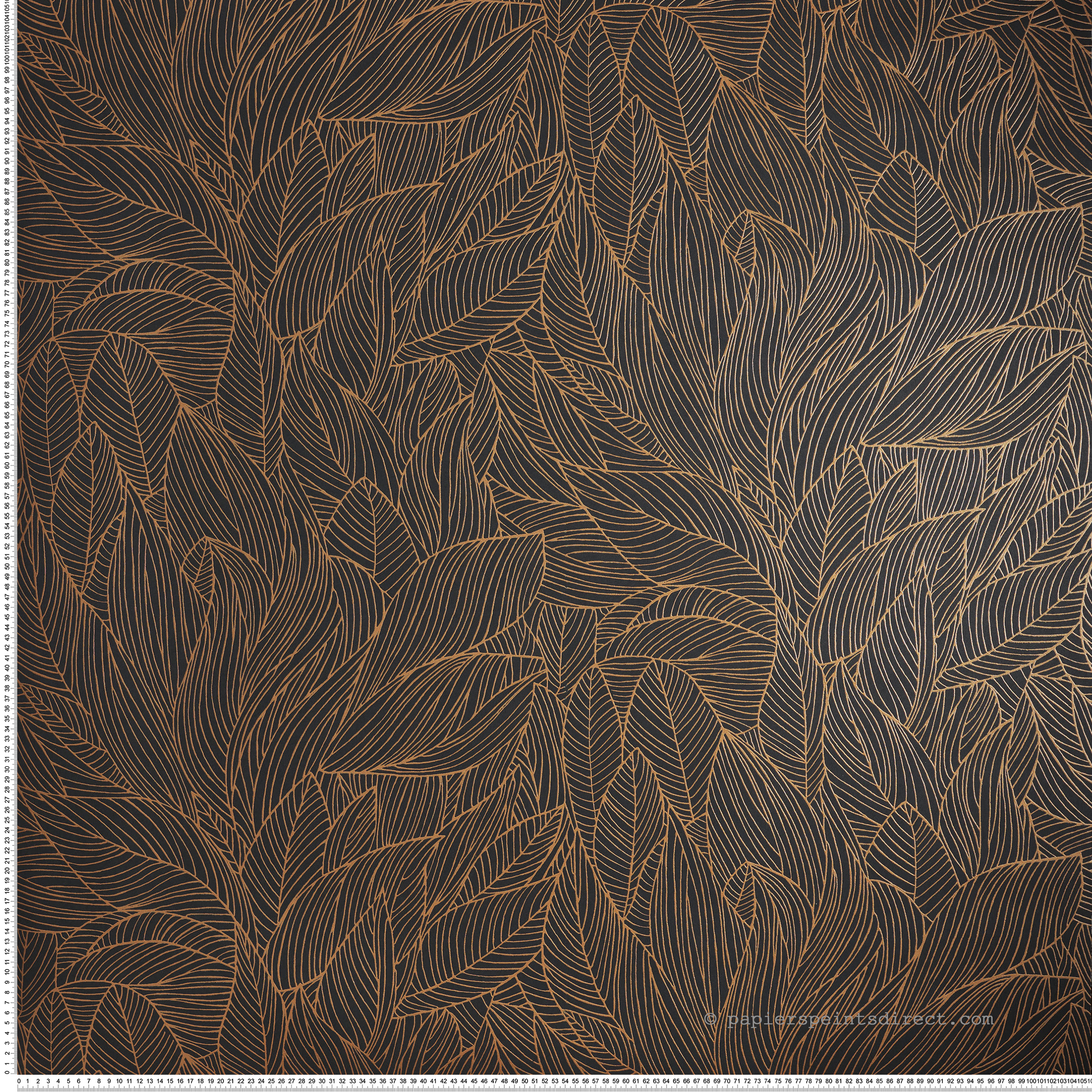 Papier peint Nervure de Feuille Hosta noir doré - Jardin Félicia de Casamance | Réf. CAS-76602344