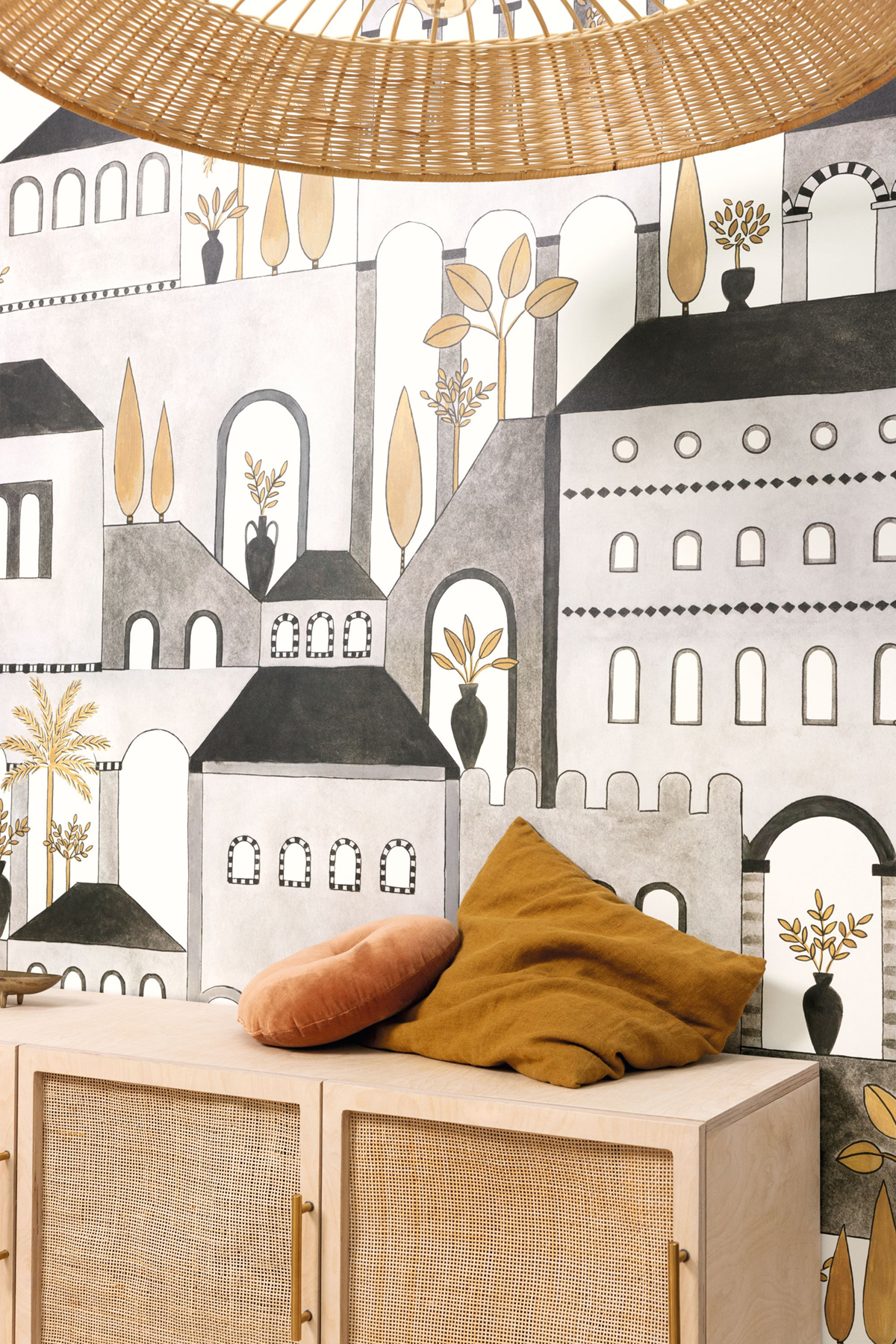 Papier peint panoramique Maison Agora noir blanc - Moonlight 2 de Casélio AMB2 | Réf. MLGT104200991