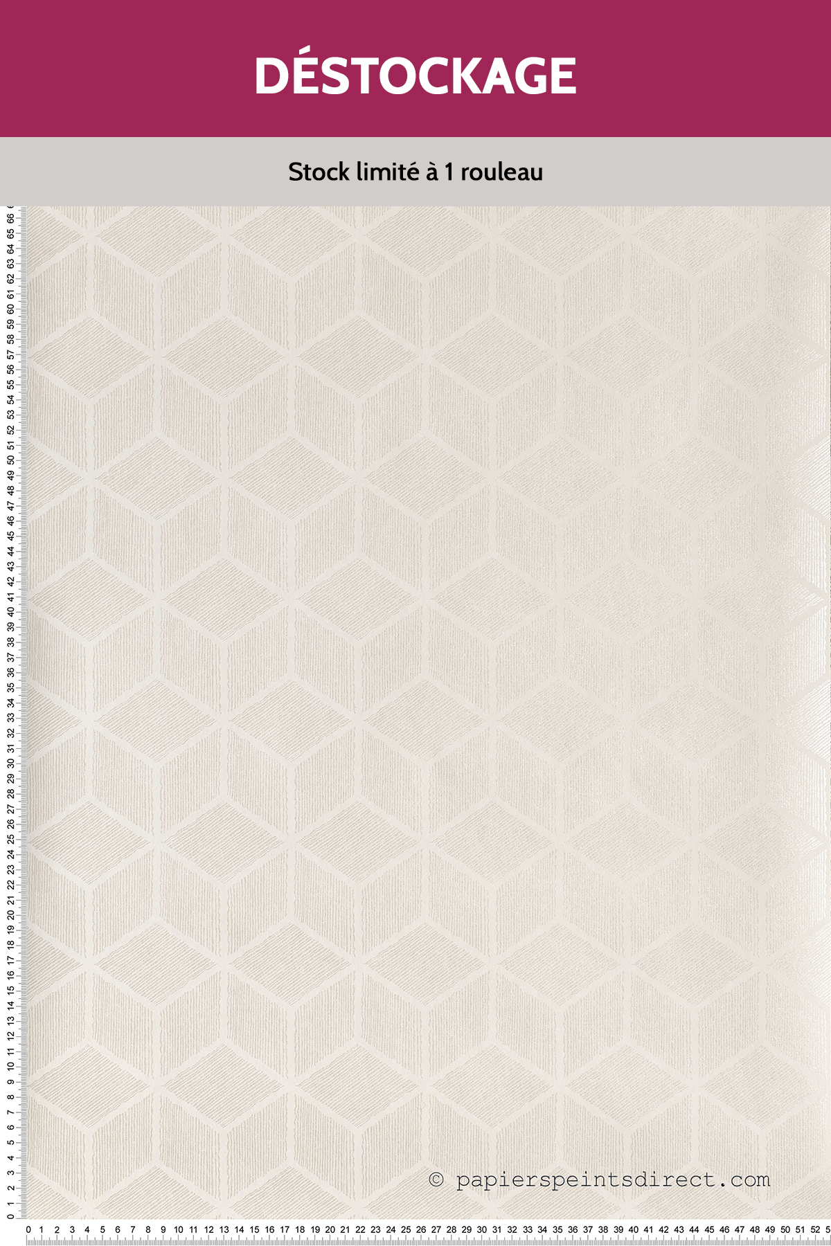 Papier Peint Destockage - Cubes 3D blancs - Shades