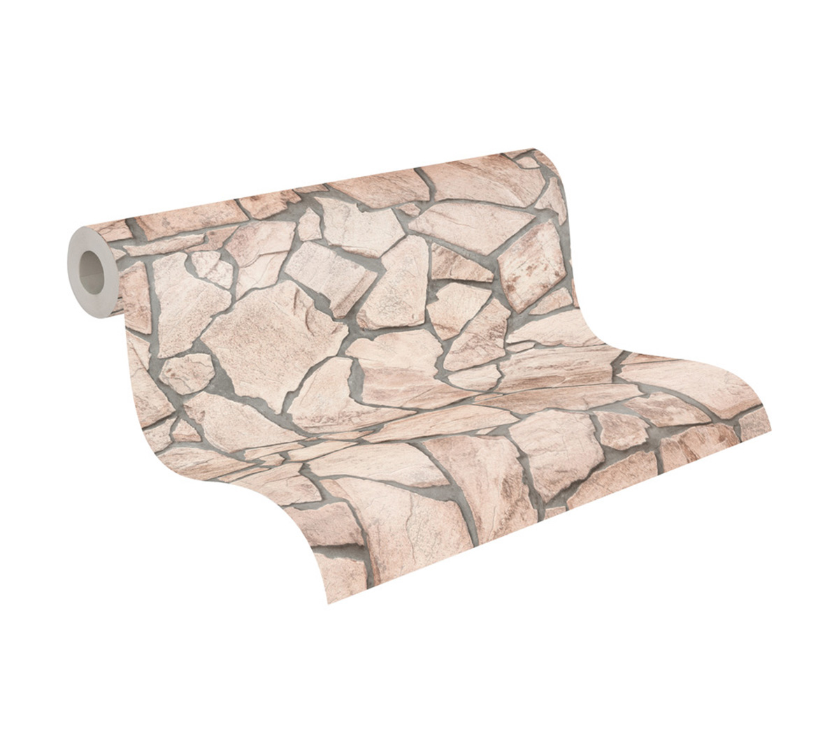 Papier peint Dalles Pierre beige rosé - Elements 2 d'A.S. Création ROLL | Réf. AS-927323