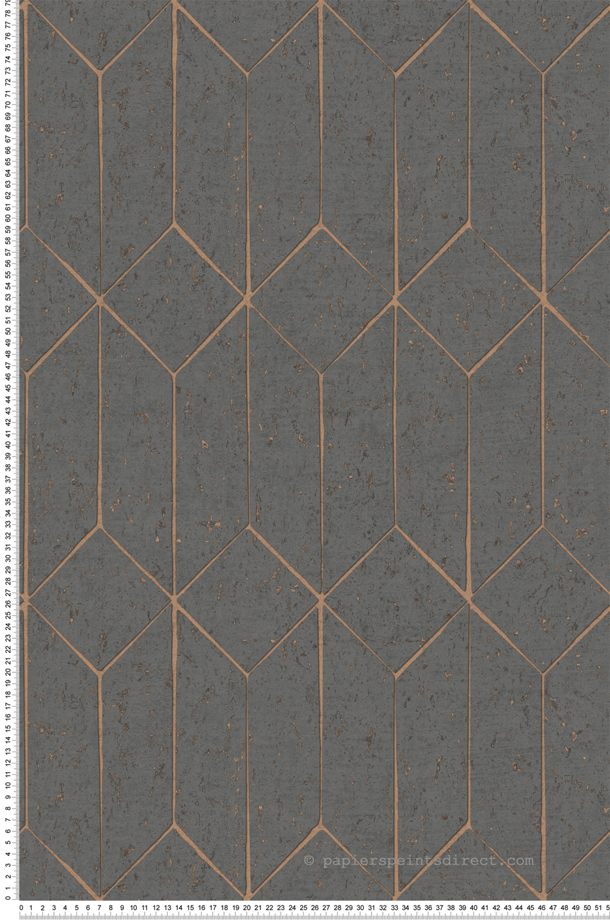 Papier peint Liège Géométrique Hayden noir cuivré - Harry de Lutèce | Réf. LTC-DL26701