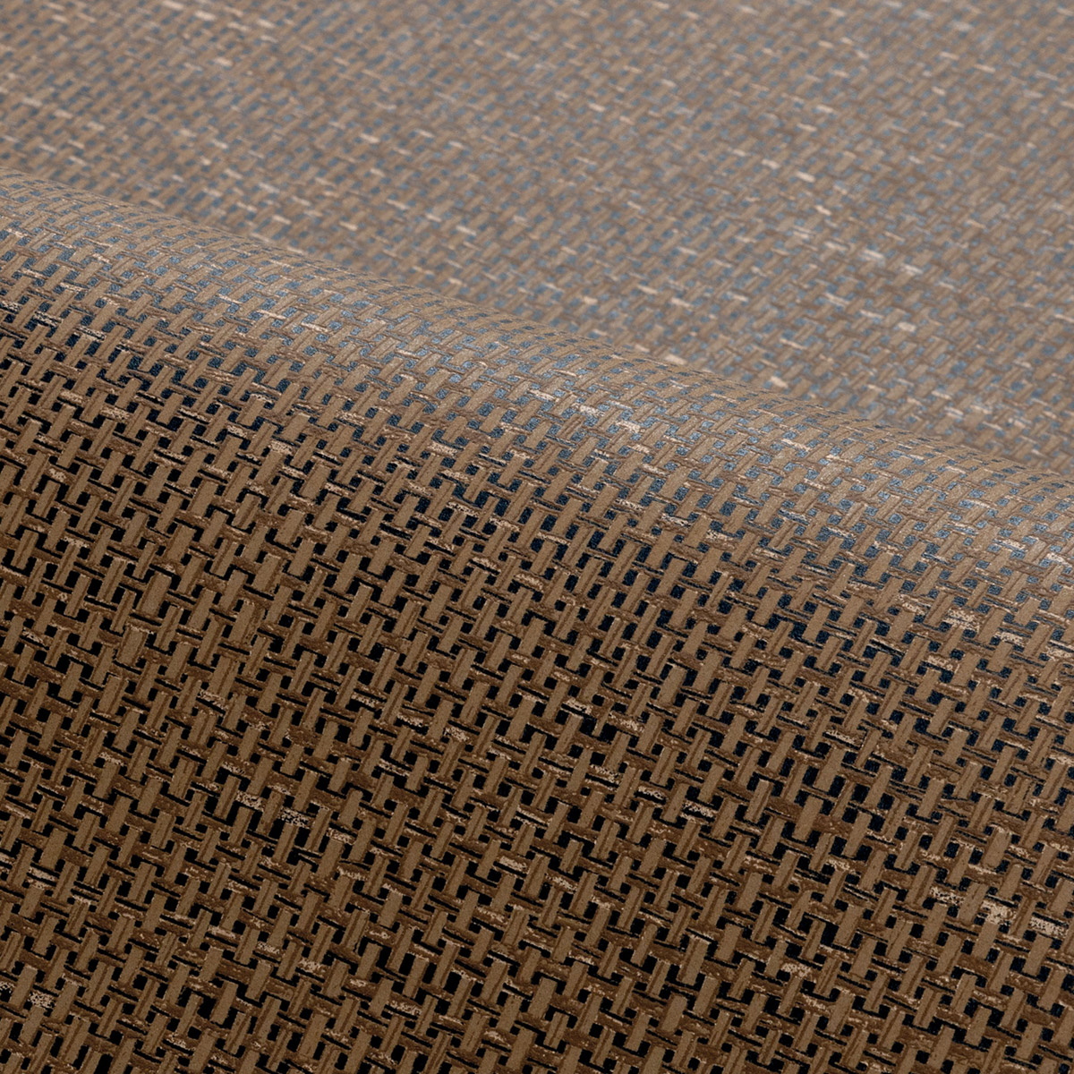 Papier peint Effet Toile Tissée Vannora noisette doré - Tressora de Casamance | Réf. CAS-76922446