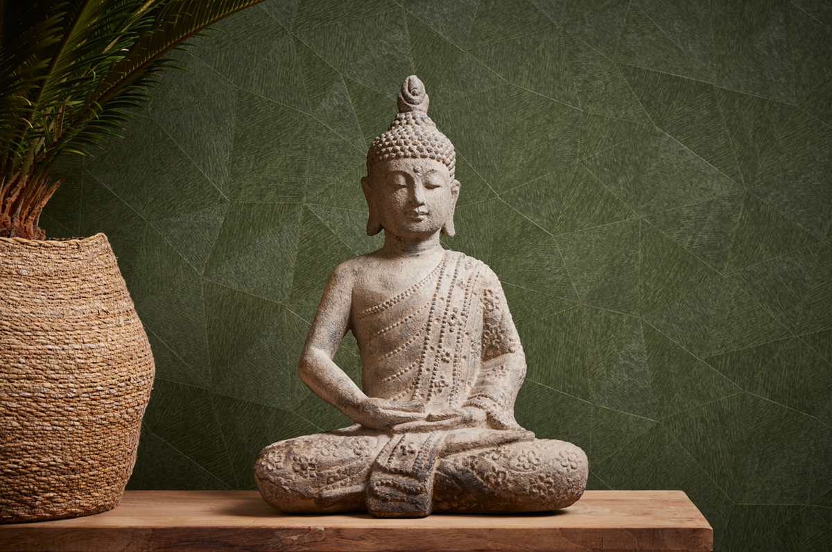 Papier peint Triangle Texture Bali vert kaki - Metropolitan Stories 3 d'A.S. Création AMB3 |  Réf. AS-391295