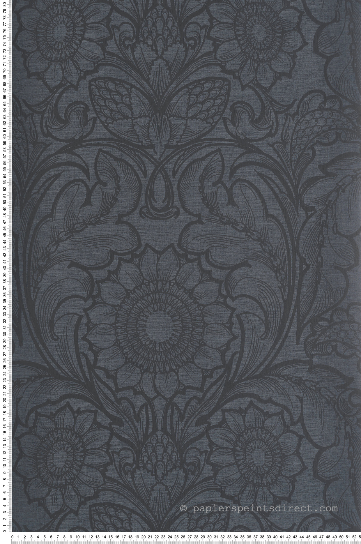 Papier peint Médaillon Tournesol Vintage bleu nuit - The Wall Llewelyn-Bowen de Lutèce | Réf. LTC-LB25154