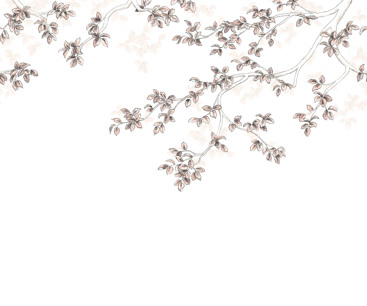 Papier peint panoramique Calming Leaves S rose nude 300x250 - Wonderwalls de Casadéco | Réf. WDWS89134107