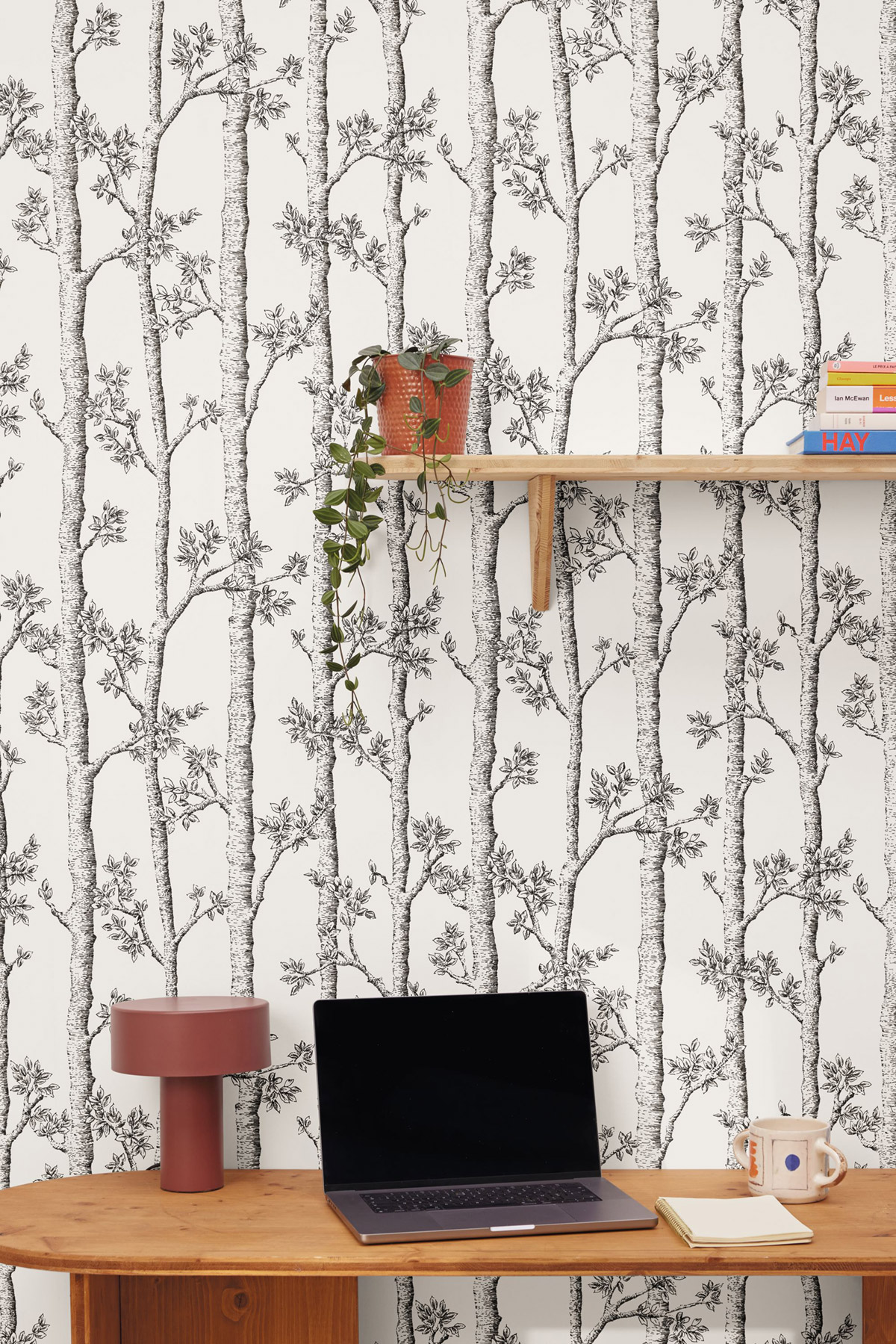 Papier peint Arbre Tronc Automne noir et blanc - Balade de Casélio | Réf. BLD106120000