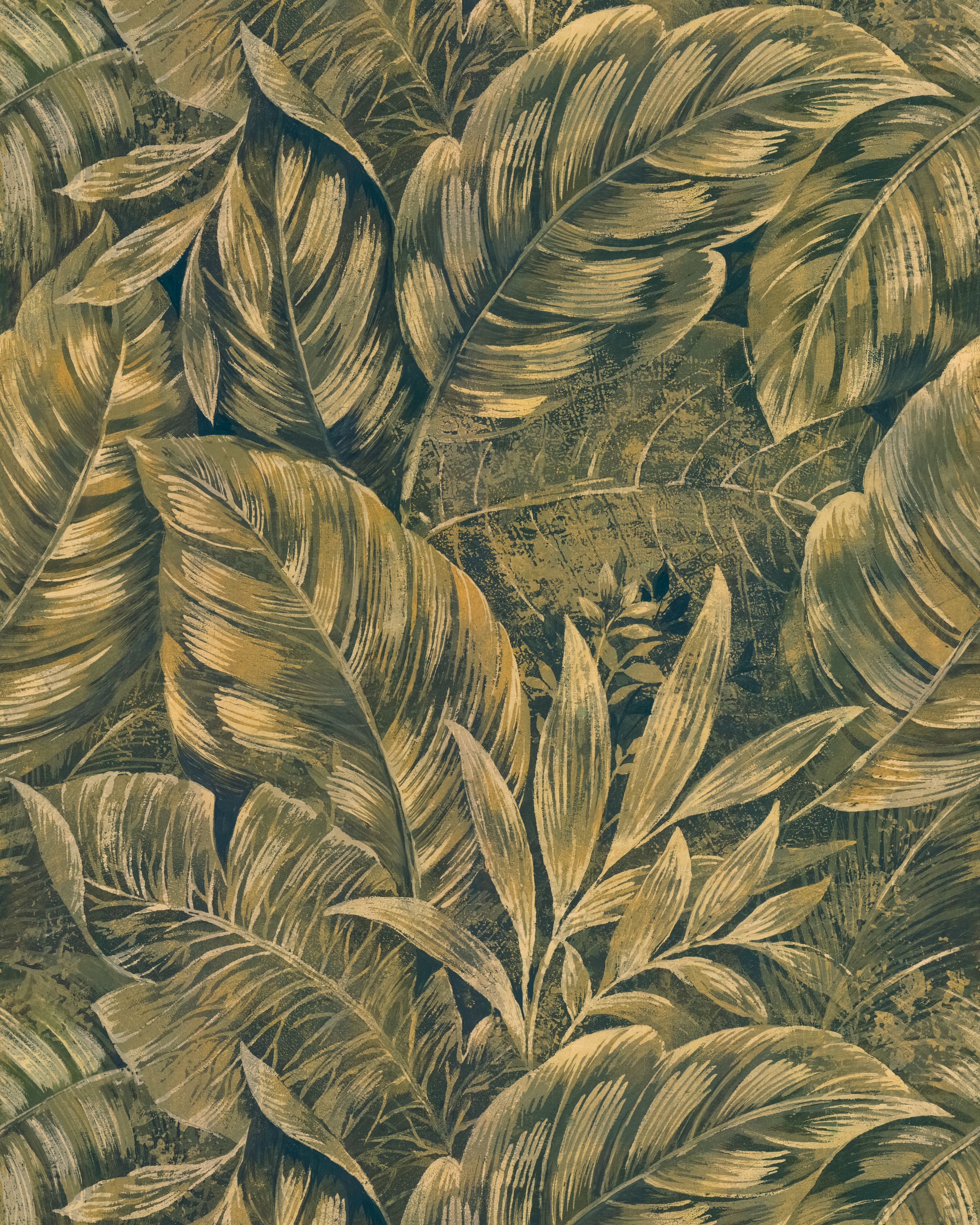 Papier peint panoramique Feuillage Karipuna S vert 200X250 - Vegetals de Casadéco | Réf. VEGE201317705