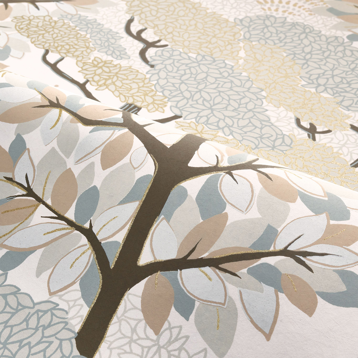 Papier peint Forêt Marakanda pastel doré - Nuit d'Orient de Casamance | Réf. CAS-75380712