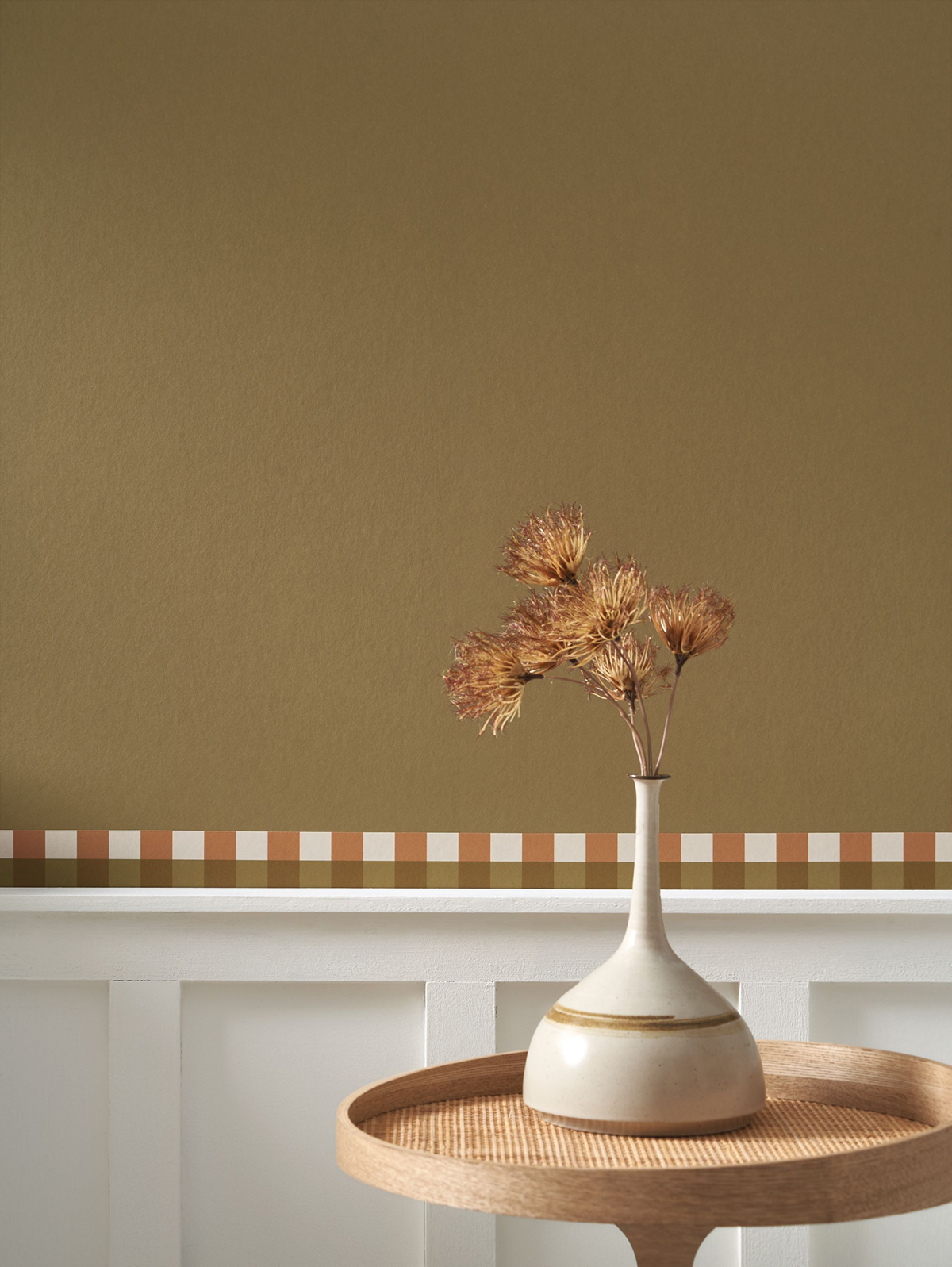 Papier peint Uni Pigments Buvard brun olive - Soliflore de Casadéco | Réf. SOLI200332707