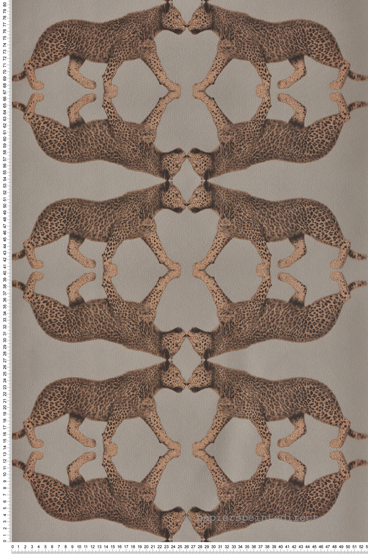 Papier peint Léopard Miroir taupe cuivré - Shamal de Montecolino | Réf. MC-NHW1033