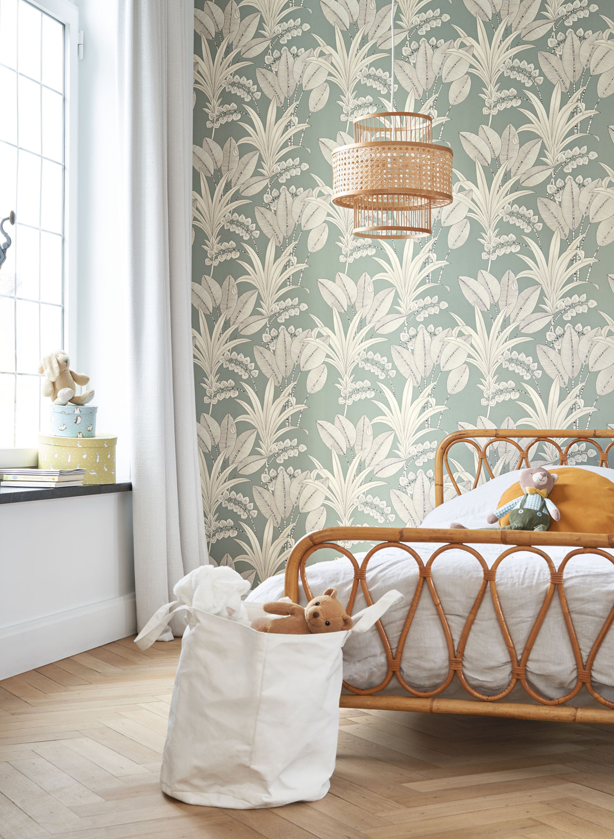 Papier peint Jungle Palma vert amande - Nicaragua de Casadéco | Réf. NICA86417272