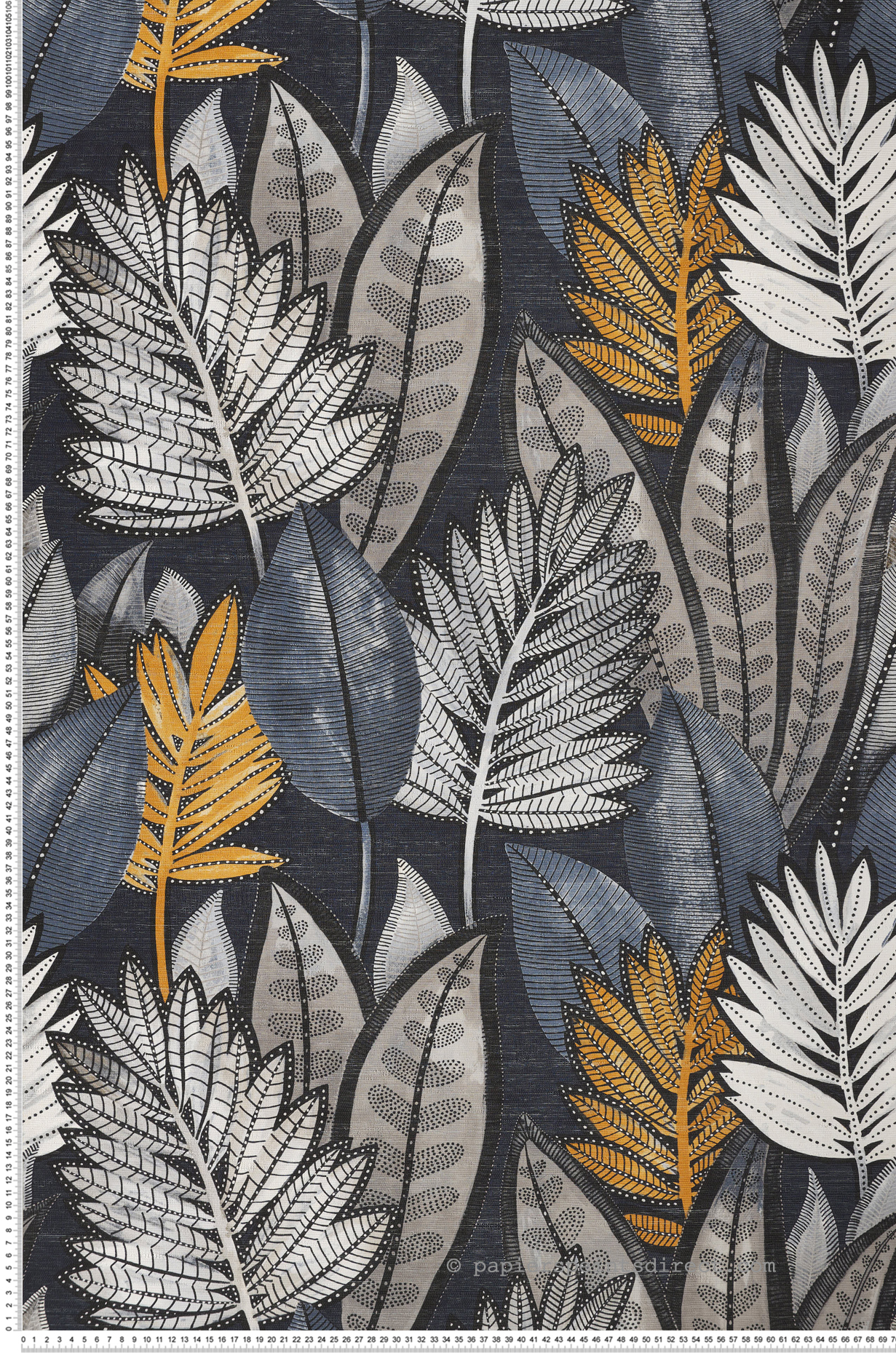 Papier peint Feuillage Sabal encre ocre - Aventura de Casamance | Réf. CAS-74680570