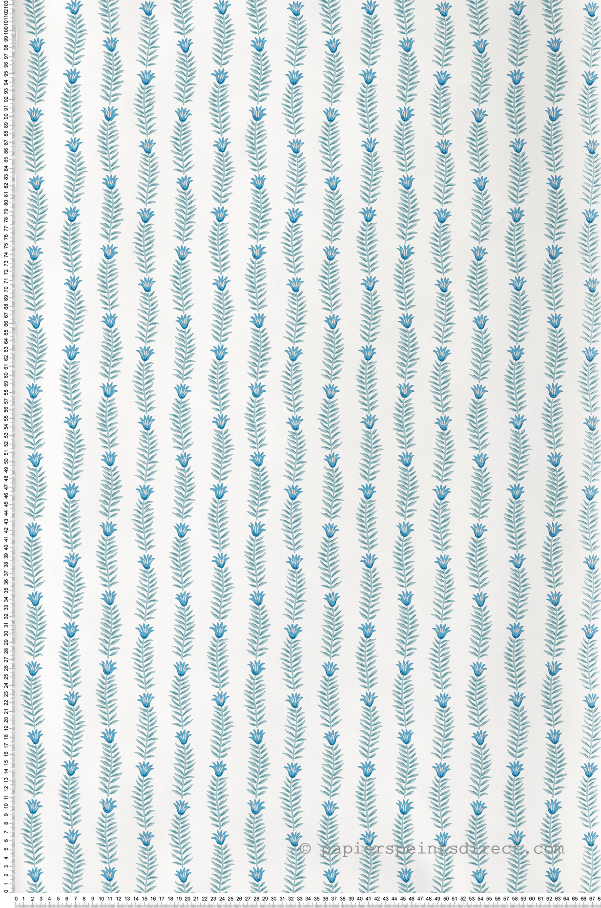 Papier peint Petite Feuille Eden bleu - Rifle Paper Co. 2 de York (Initiales) | Réf. INI-RP7341