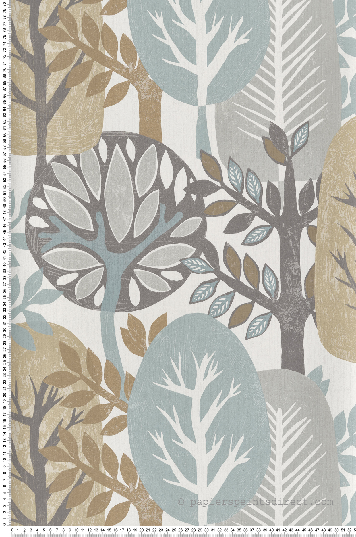 Papier peint Forêt Enfantin bleu gris - Esterel de Montecolino | Réf. MC-AN28281