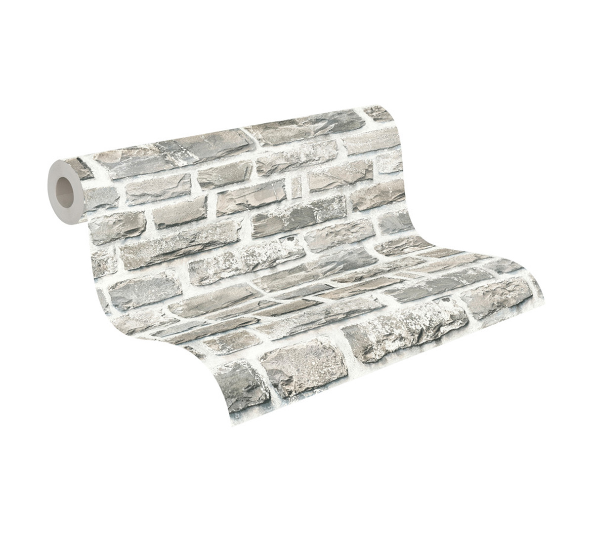 Papier peint Pierre Briquettes grège - Elements 2 d'A.S. Création ROLL | Réf. AS-361402