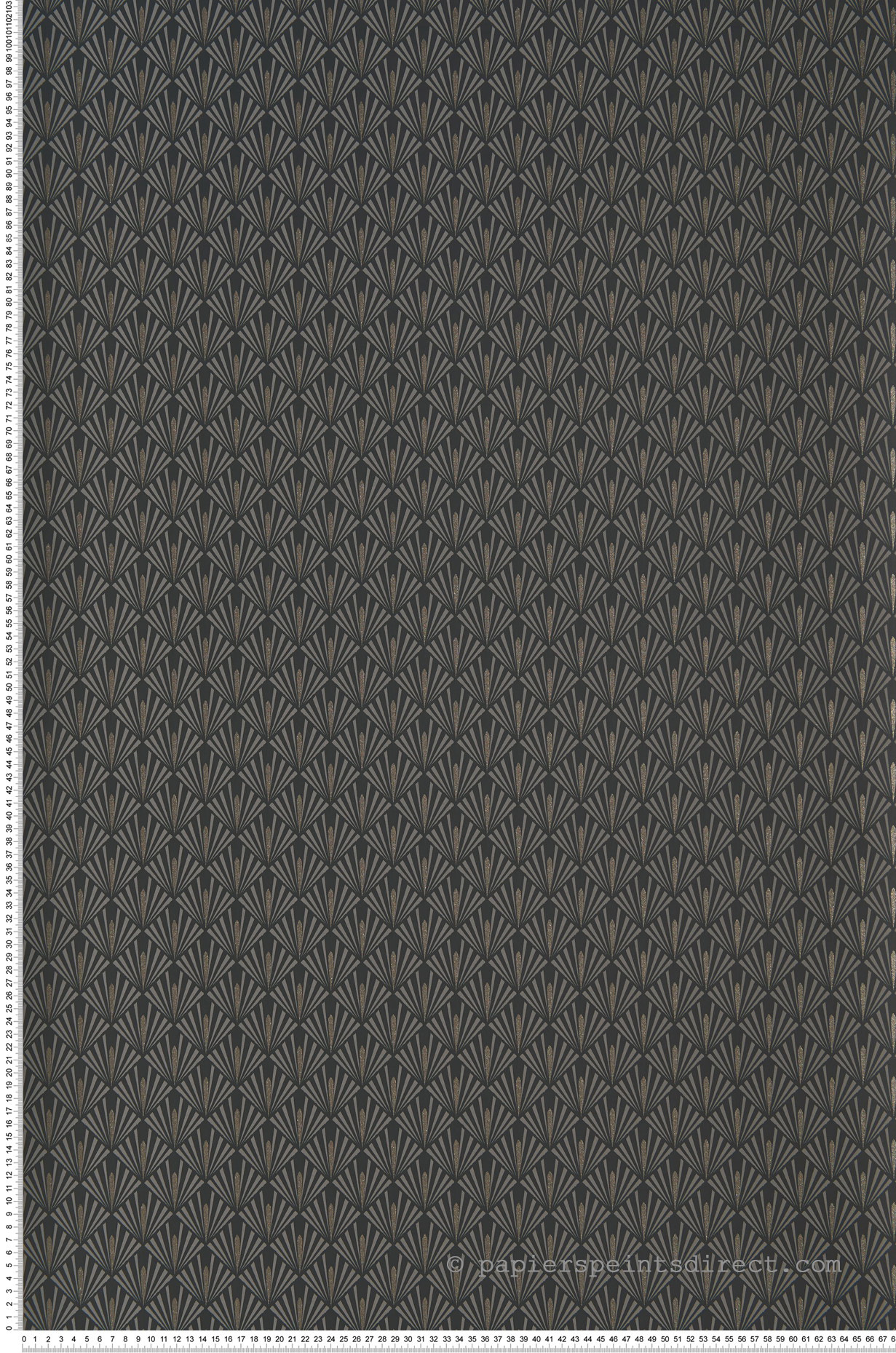 Papier peint Art Déco Stein noir gris - Delta de Casamance | Réf. CAS-B73920640