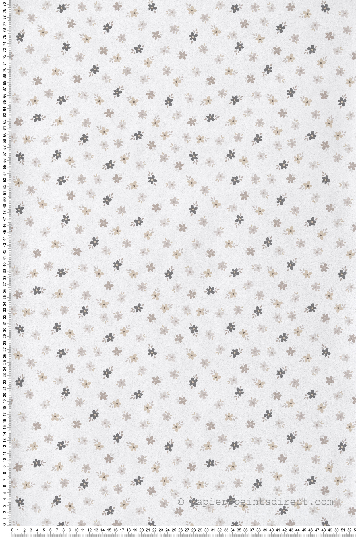 Papier peint Fleurettes gris beige grège - Babyland 2 de Lutèce | Réf. LTC-14842