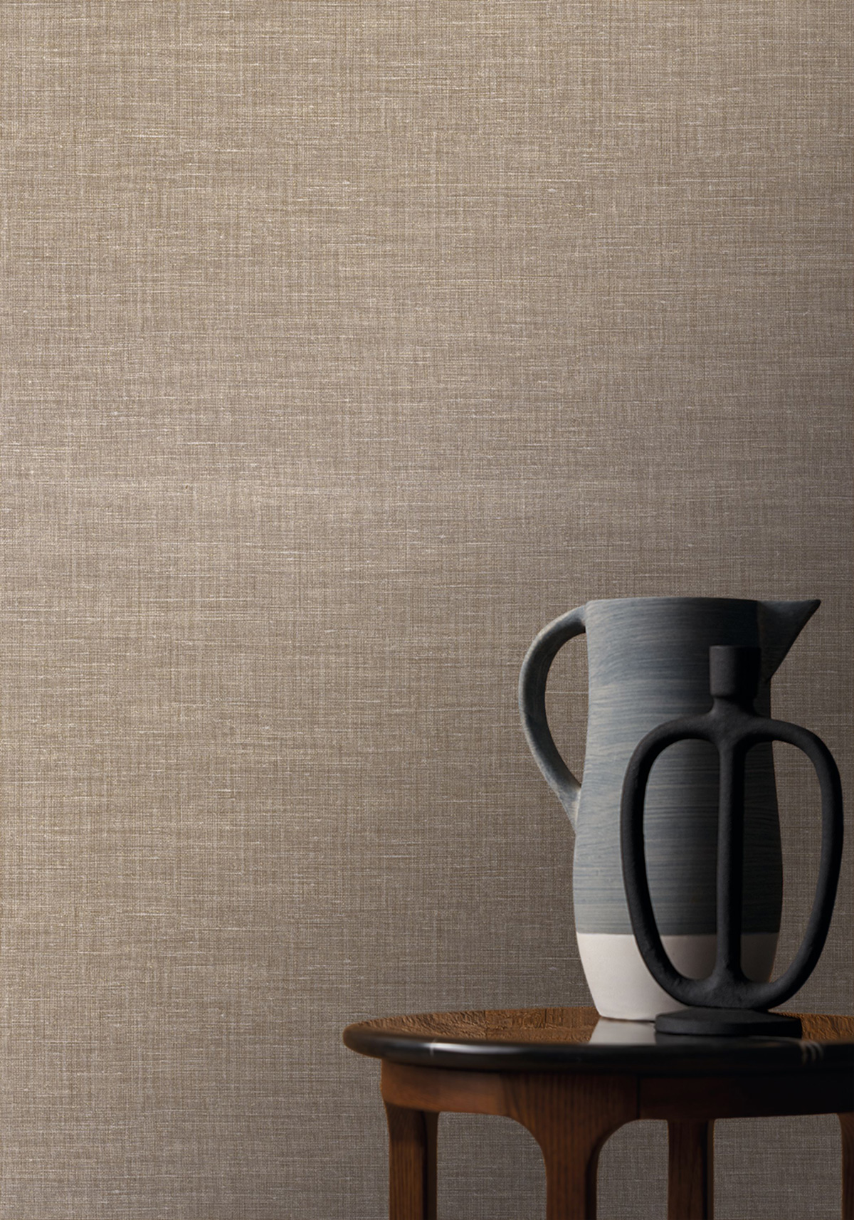 Papier peint Lin Ankaa brun taupe doré - Le Lin 3 de Casamance AMB2 | Réf. CAS-A75239058