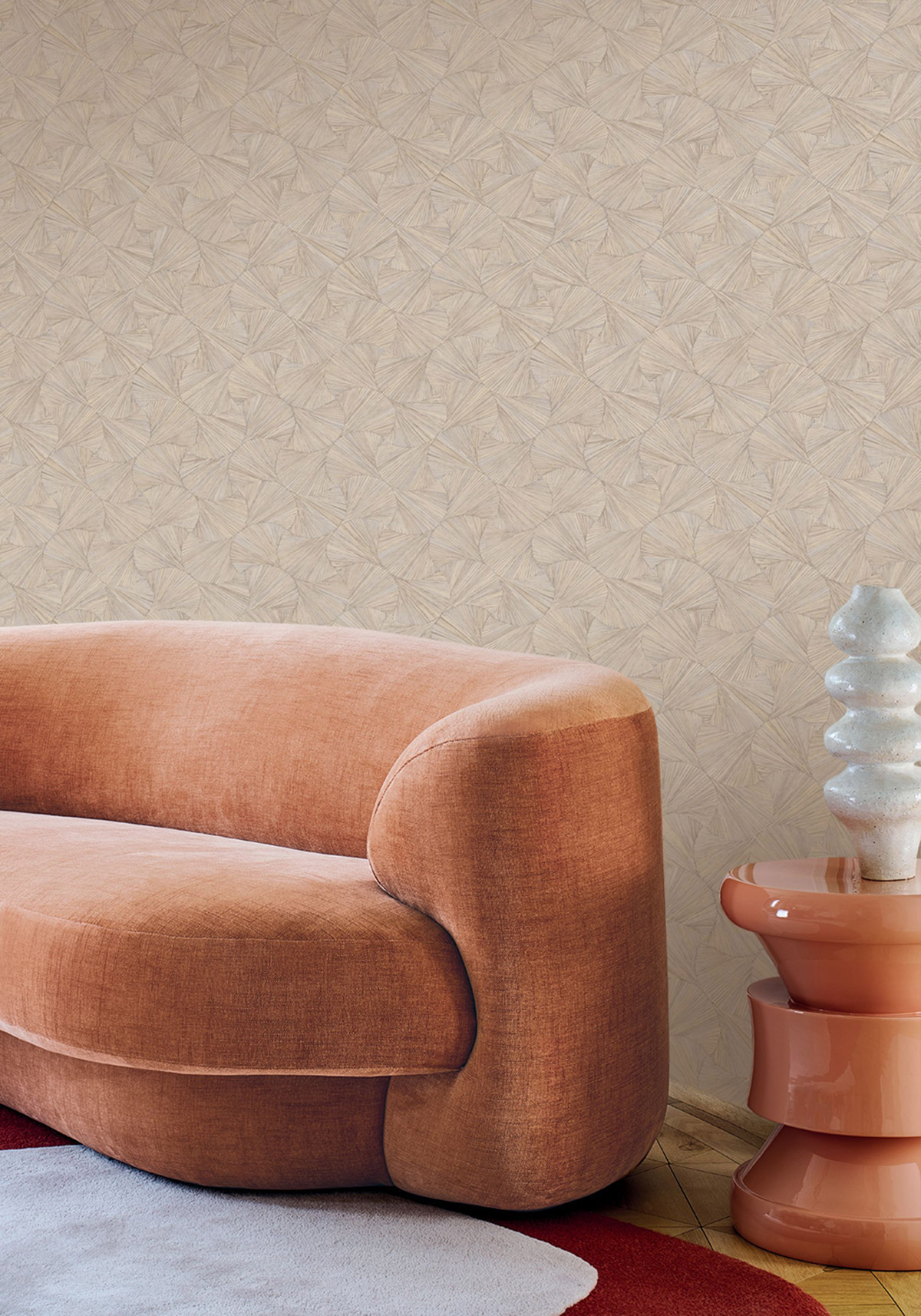 Papier peint Ecaille Végétale Lombok travertin - Nature Précieuse de Casamance | Réf. CAS-B75322140