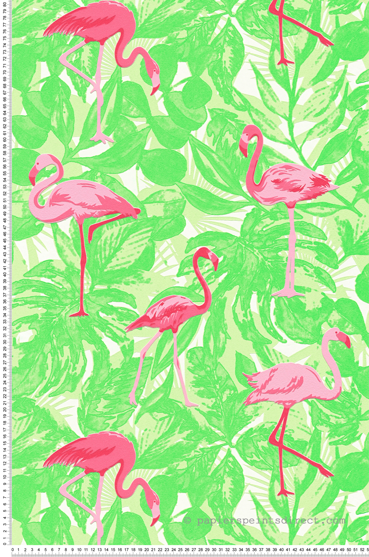 Papier peint Flamants roses sur fond vert - Club Tropicana AS Création | Réf.bd. SP04317