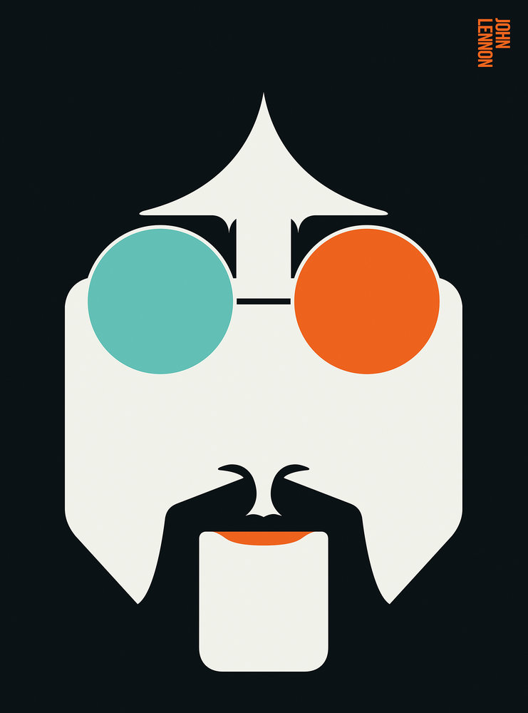 Papier peint panoramique Retro Pop Music Lennon - Référence DD120133 - Intissé 200g/m2 - Standard 200 x 270