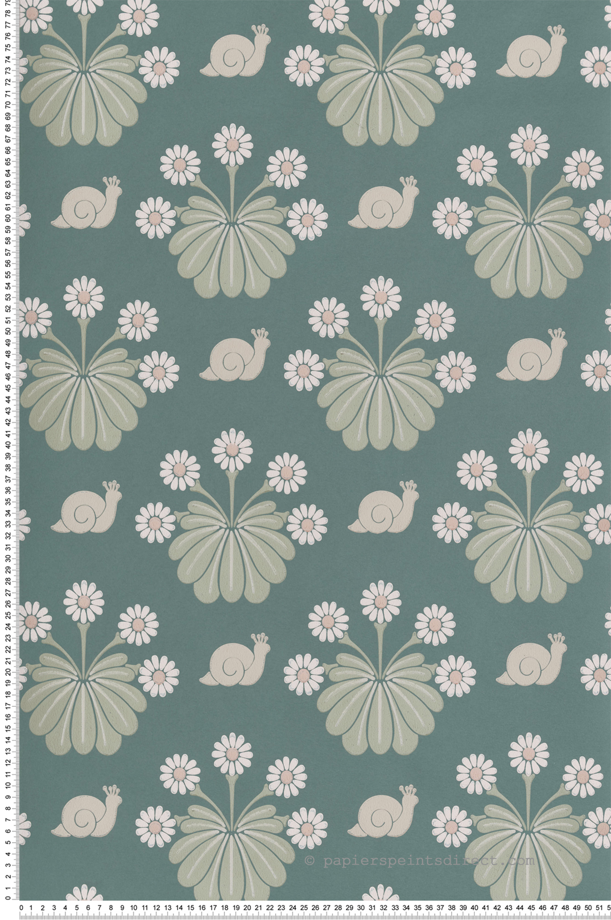 Papier peint escargot Burges Snail Ocean - National Trust Papers 2 de Little Greene | Réf. 0260BUOCEAN