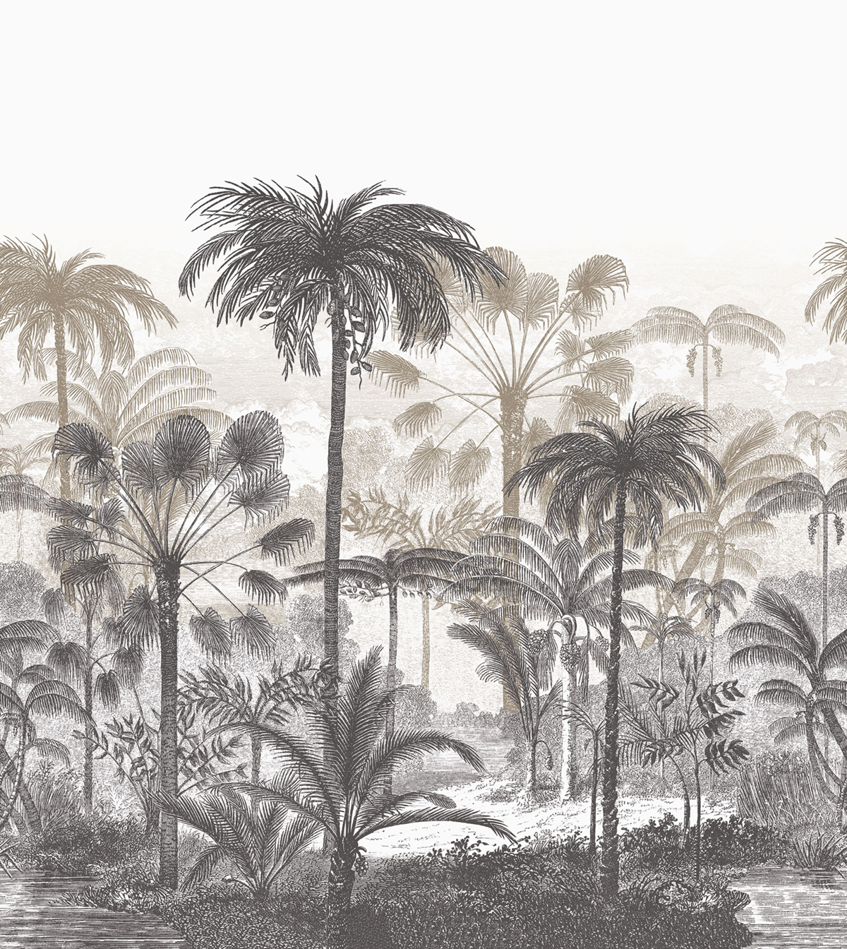 Papier peint panoramique Palmeraie Bosque M beige - Nicaragua de Casadéco | Réf. NICA86451377