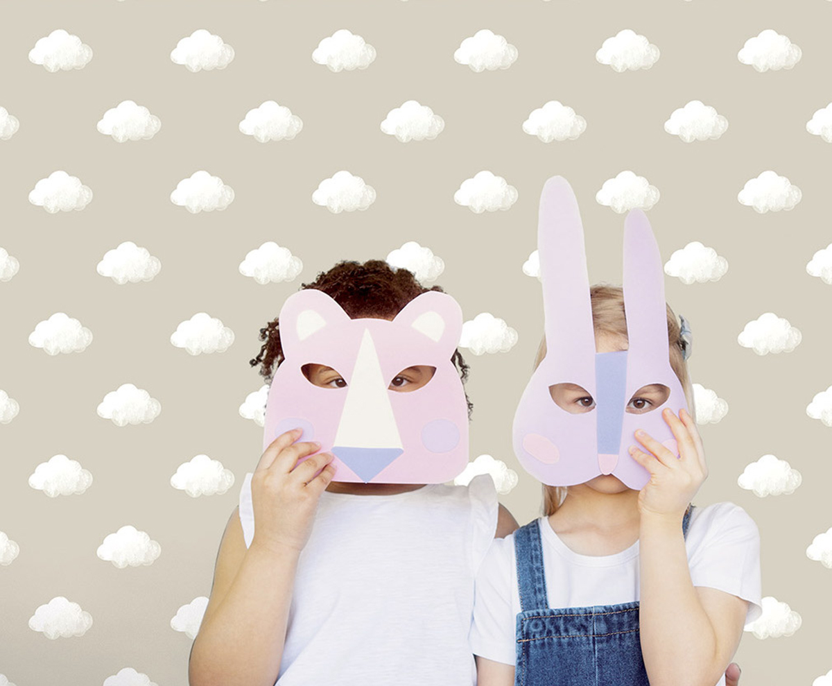 Papier peint Enfantin Nuages beige - Babyland 2 de Lutèce | Réf. LTC-14832