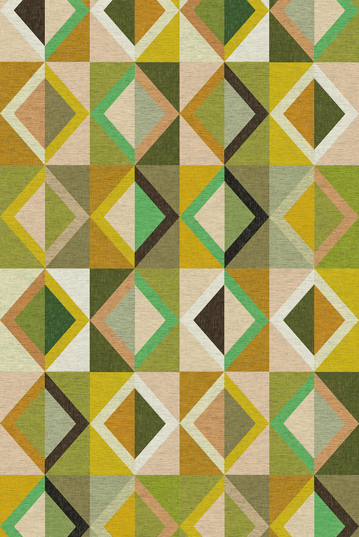 Papier peint panoramique Géométrique Lunca vert - A et B H260 - Joy de Masureel | Réf. MAS-DGJOY402X-260