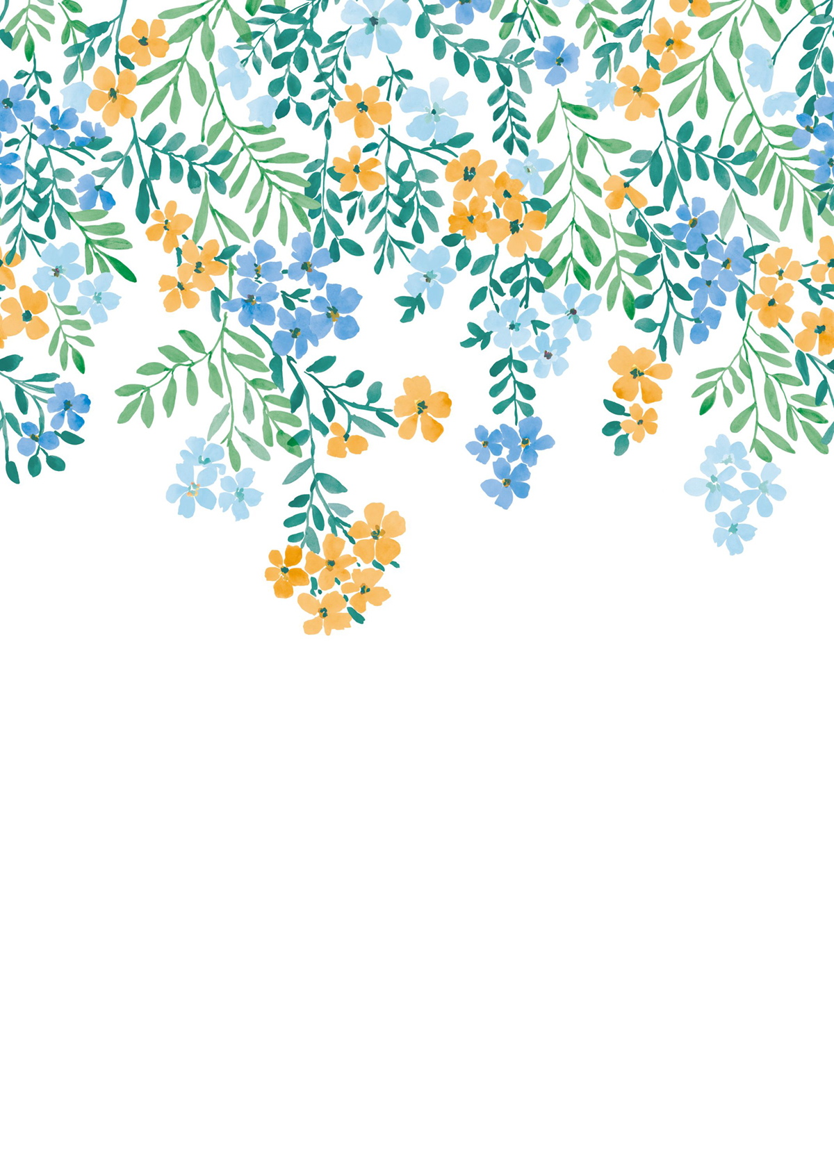 Papier peint panoramique Cascade Fleurs Flowerfalls bleu M 200X280 - Pimp My Wall de Casélio | Réf. PMW104636303