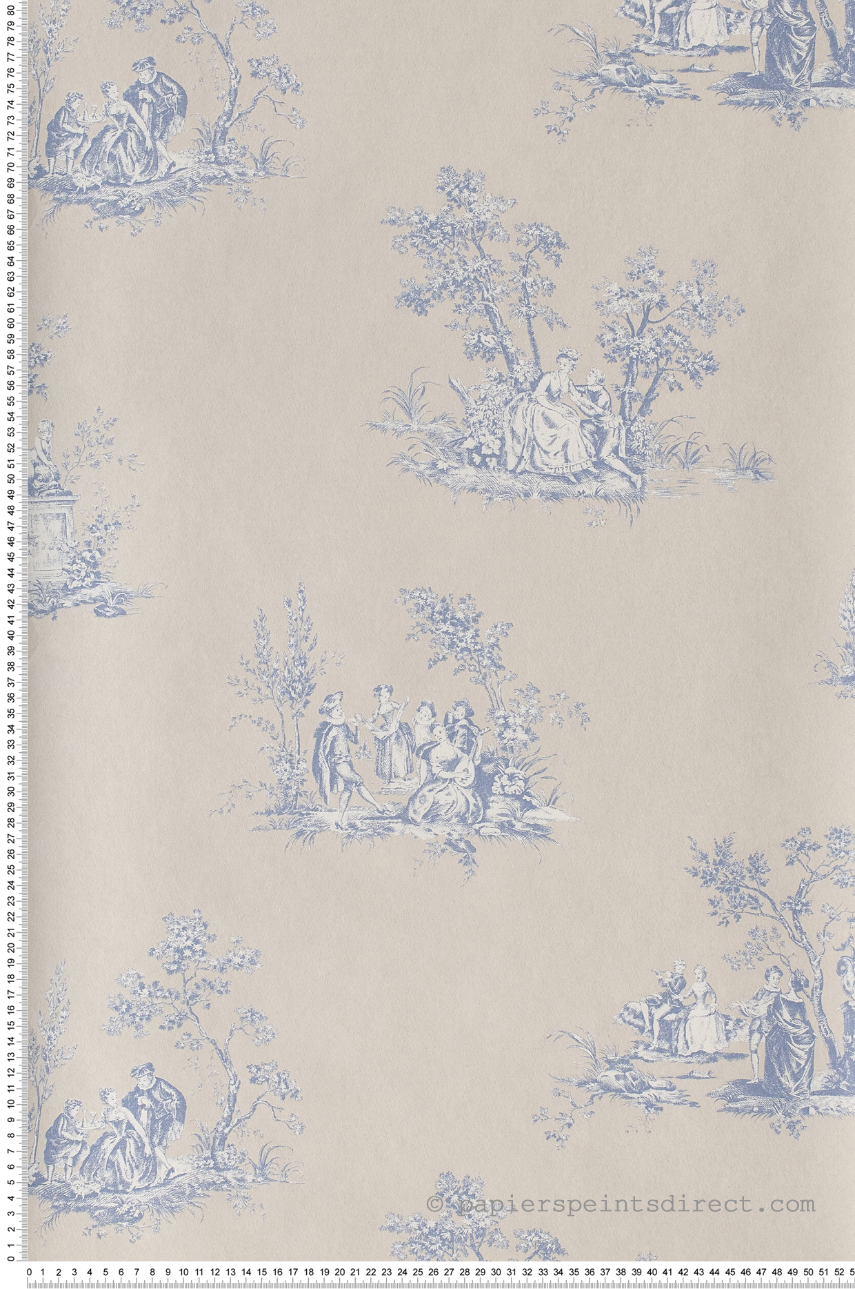 Scène bucolique bleu - Collection Fontainebleau de Casadéco