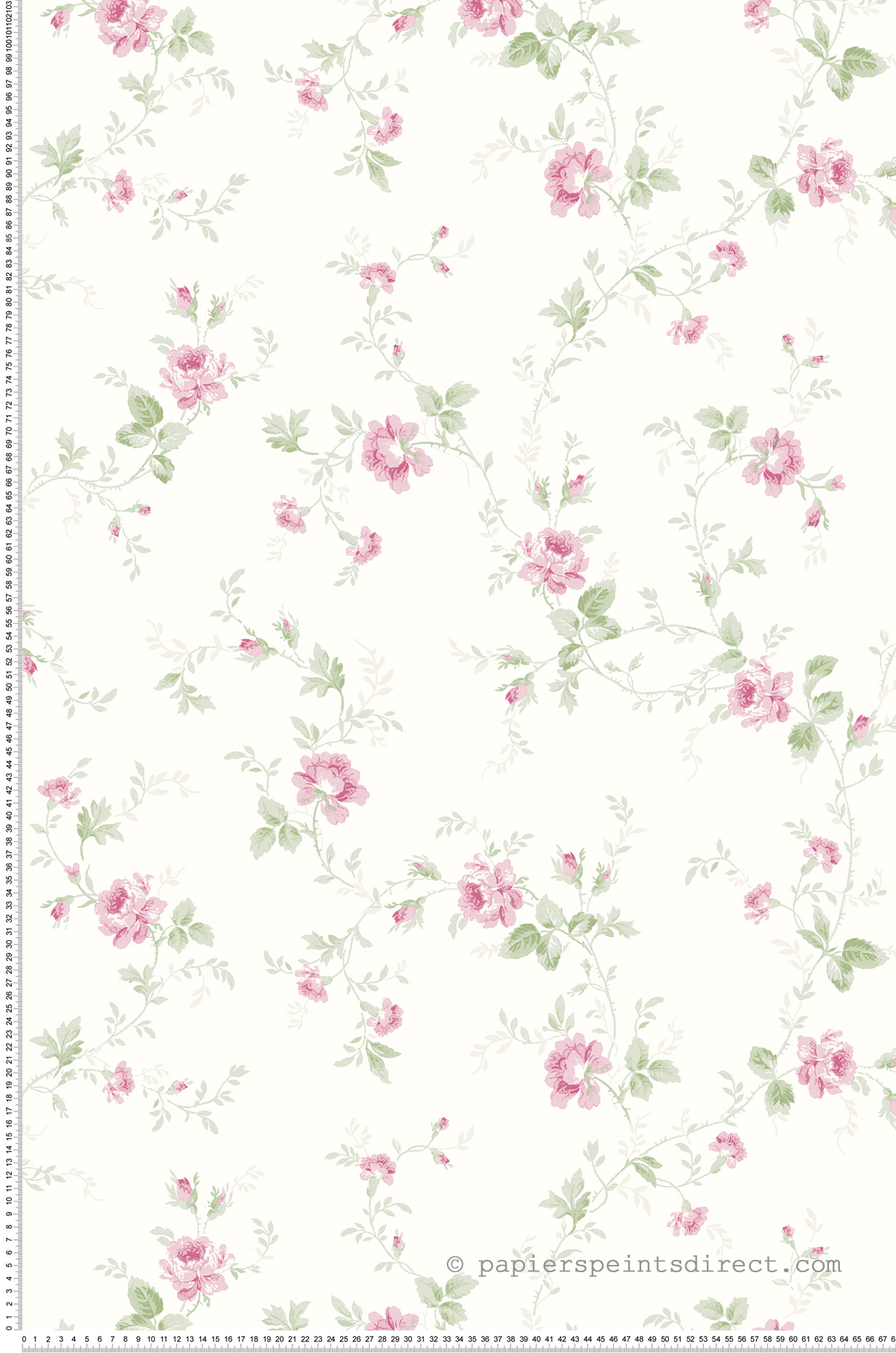 Papier peint Fleurs Sauvages rose - Alice et Rose de Lutèce | Réf. LTC-VI80601