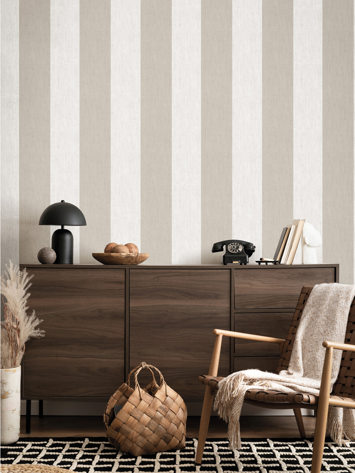Papier peint Rayures Effet Lin gris - Stripes & Checks de Montecolino | Réf. MC-ST38471
