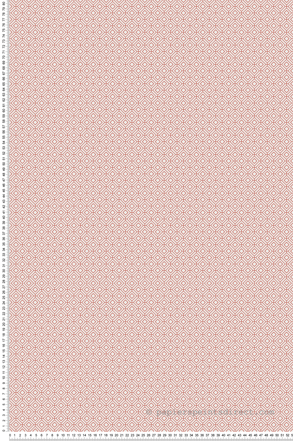 Papier peint Diamant Géométrique rouge beige - Mini Prints de Lutèce | Réf. LTC-G56652